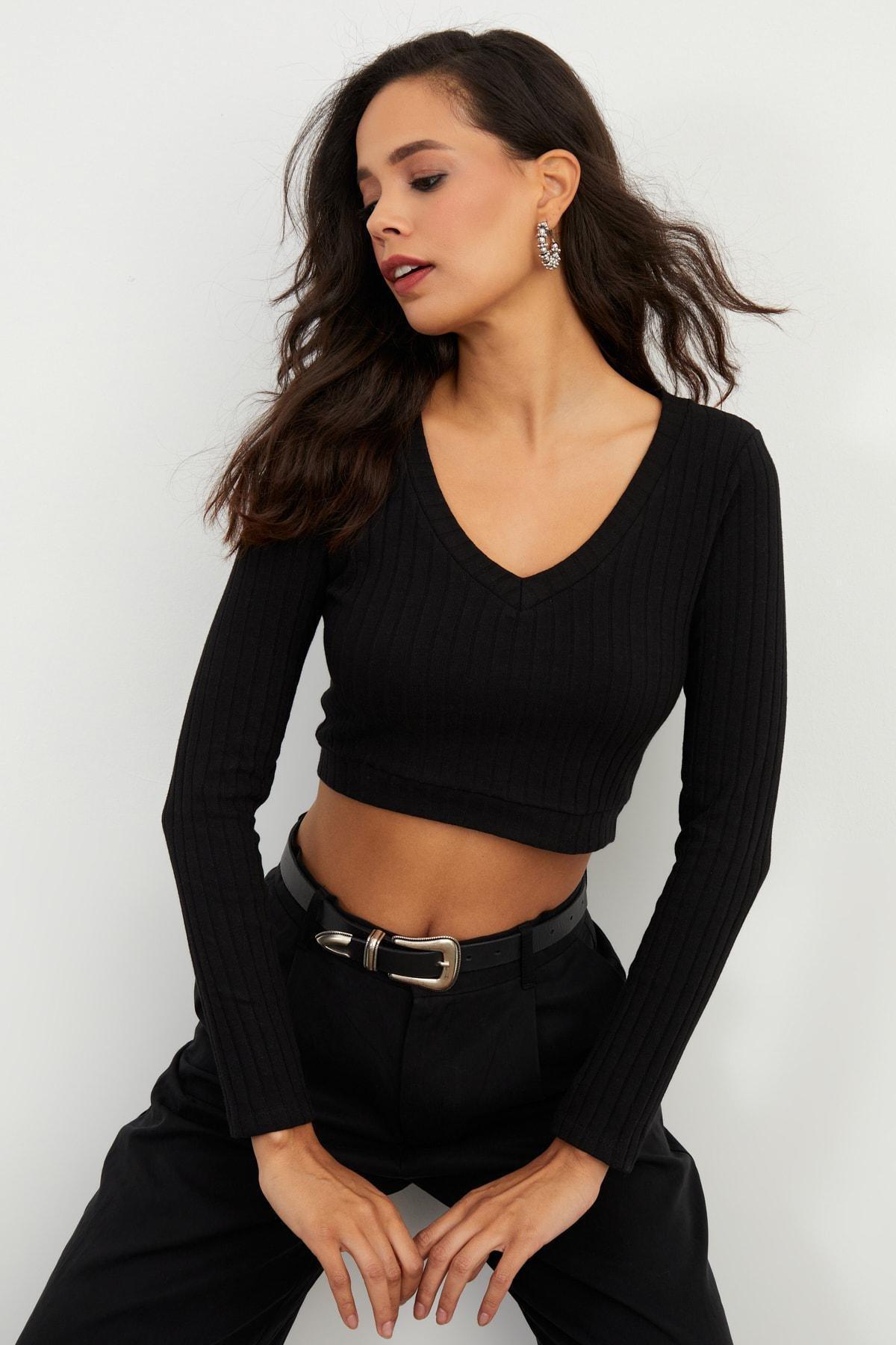 Black Slim Blouse, BLACK, large image number 3