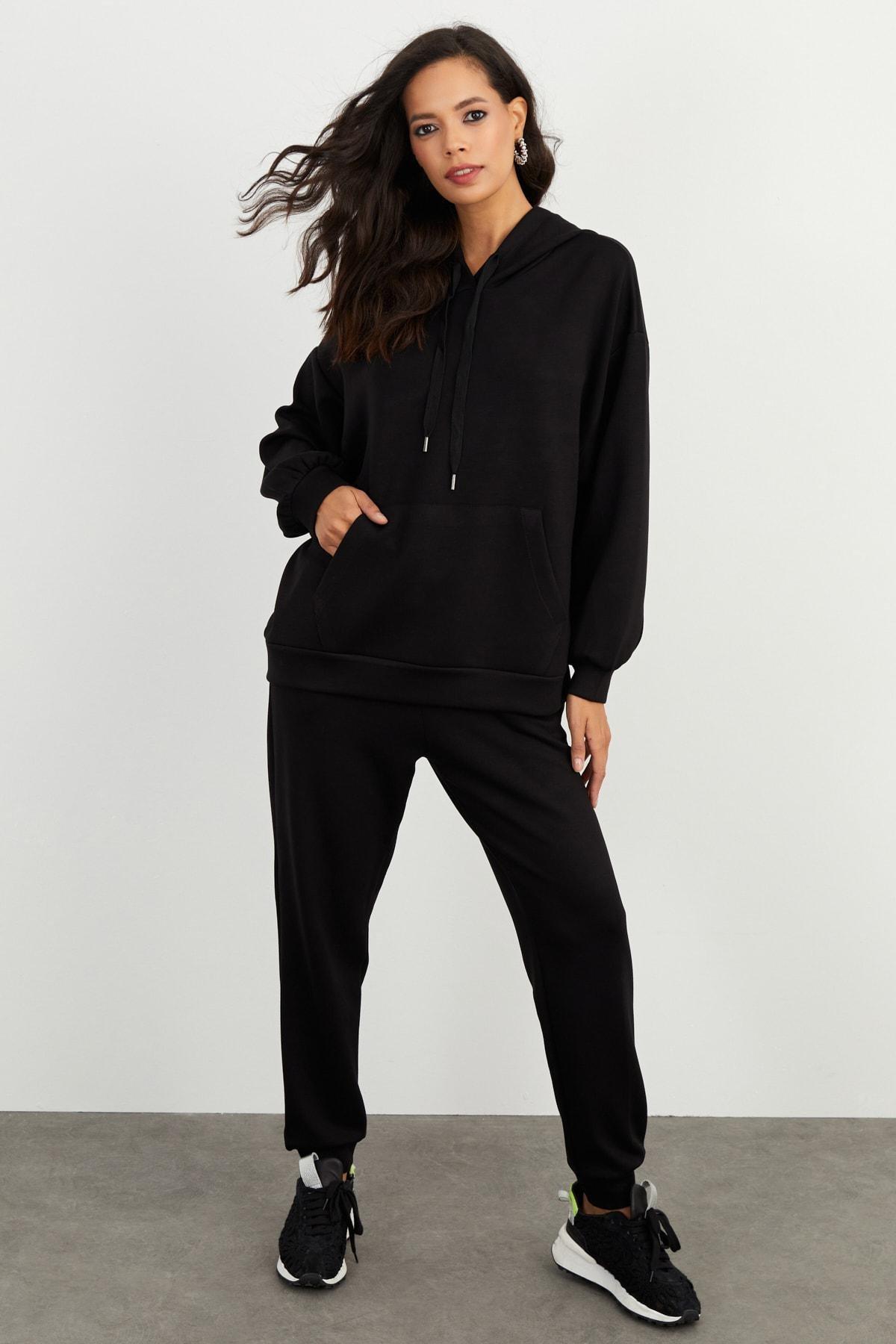 Black Hooded Co-Ord Set, , large image number 2