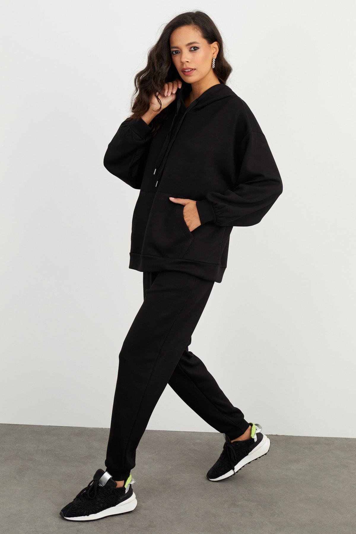 Black Hooded Co-Ord Set, , large image number 3