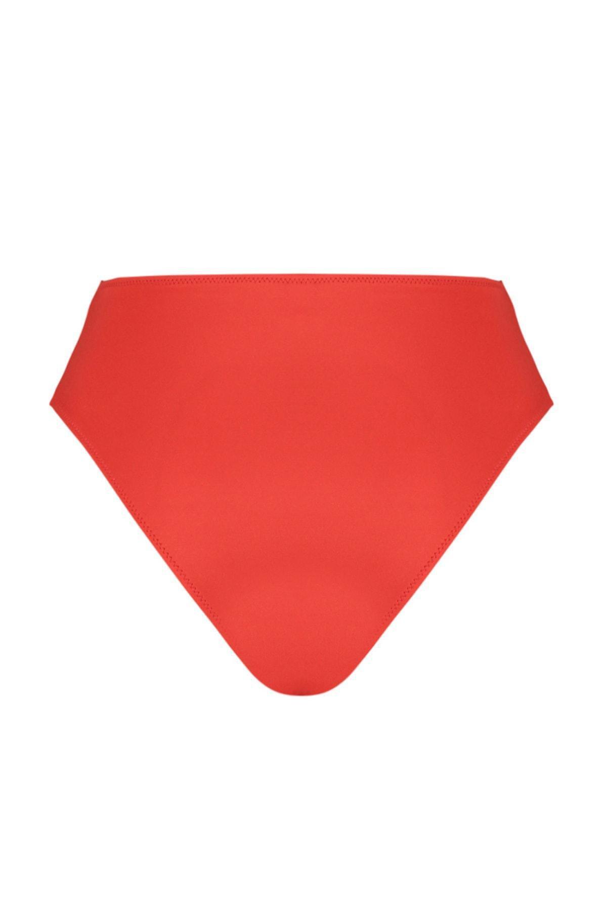 Red High Waist Belted Bikini Bottom, , large image number 7