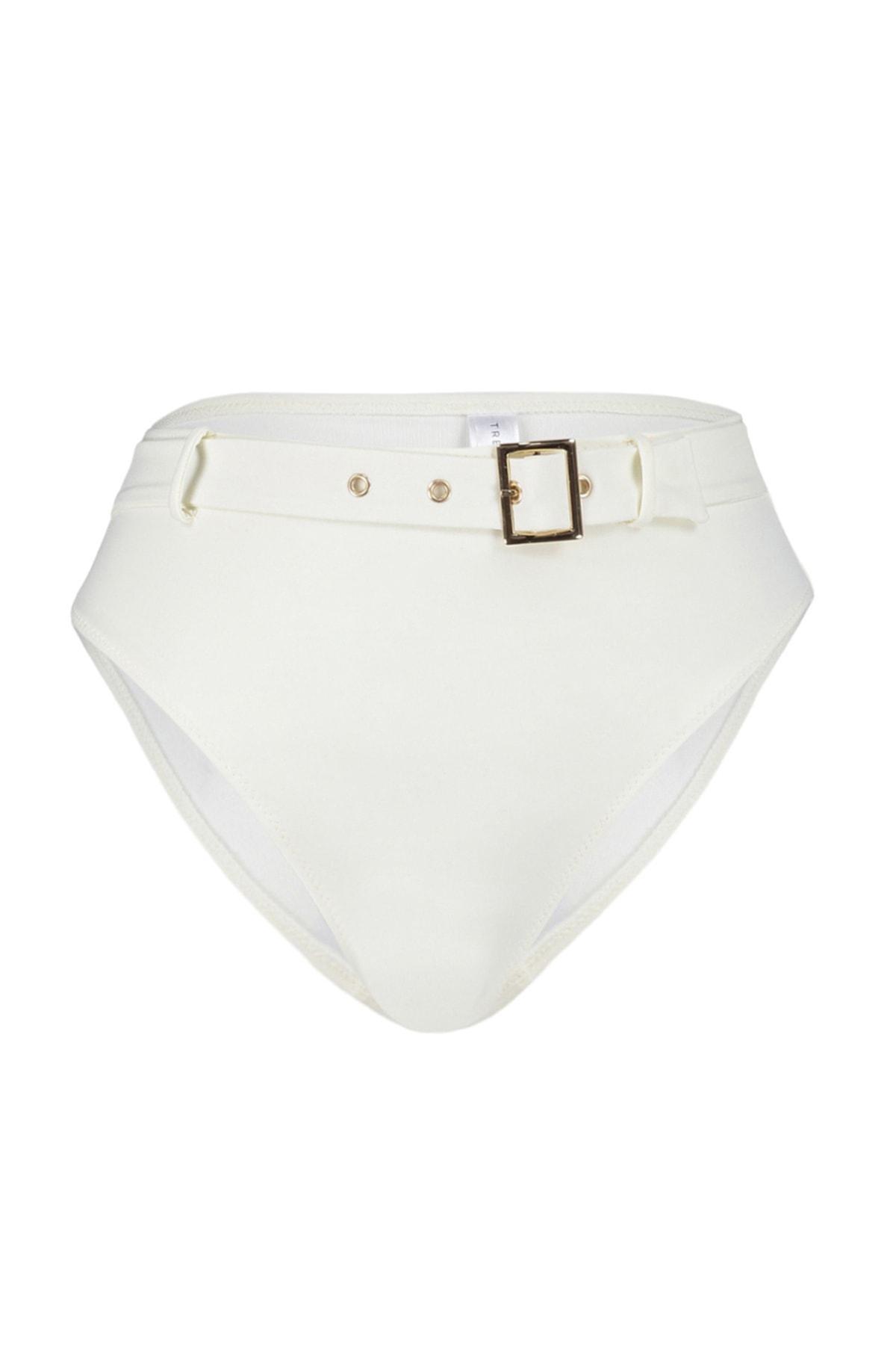Ecru High Waist Belted Bikini Bottom, , large image number 5