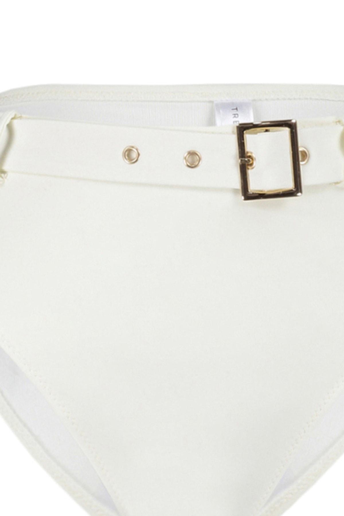 Ecru High Waist Belted Bikini Bottom, , large image number 6