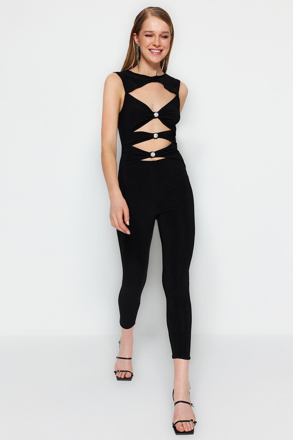 Black Fitted Jumpsuit, , large image number 4