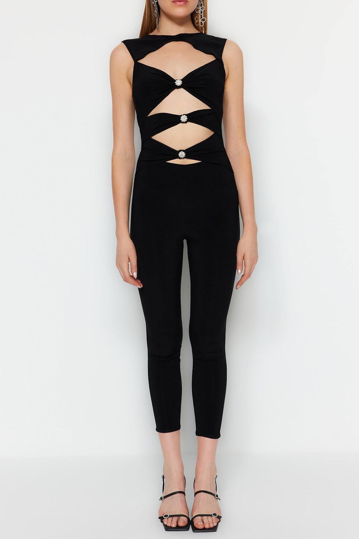 Black Fitted Jumpsuit, , large image number 5