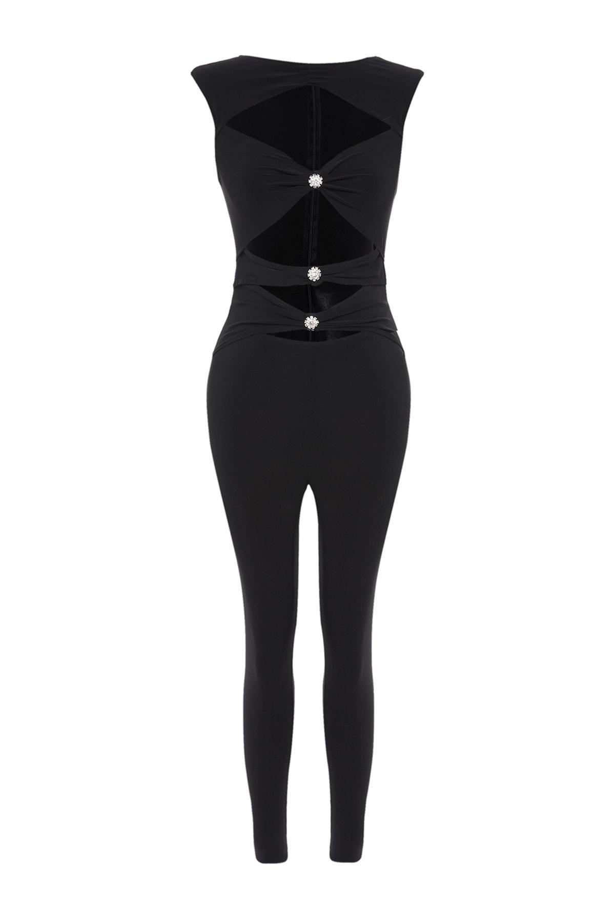 Black Fitted Jumpsuit, , large image number 8