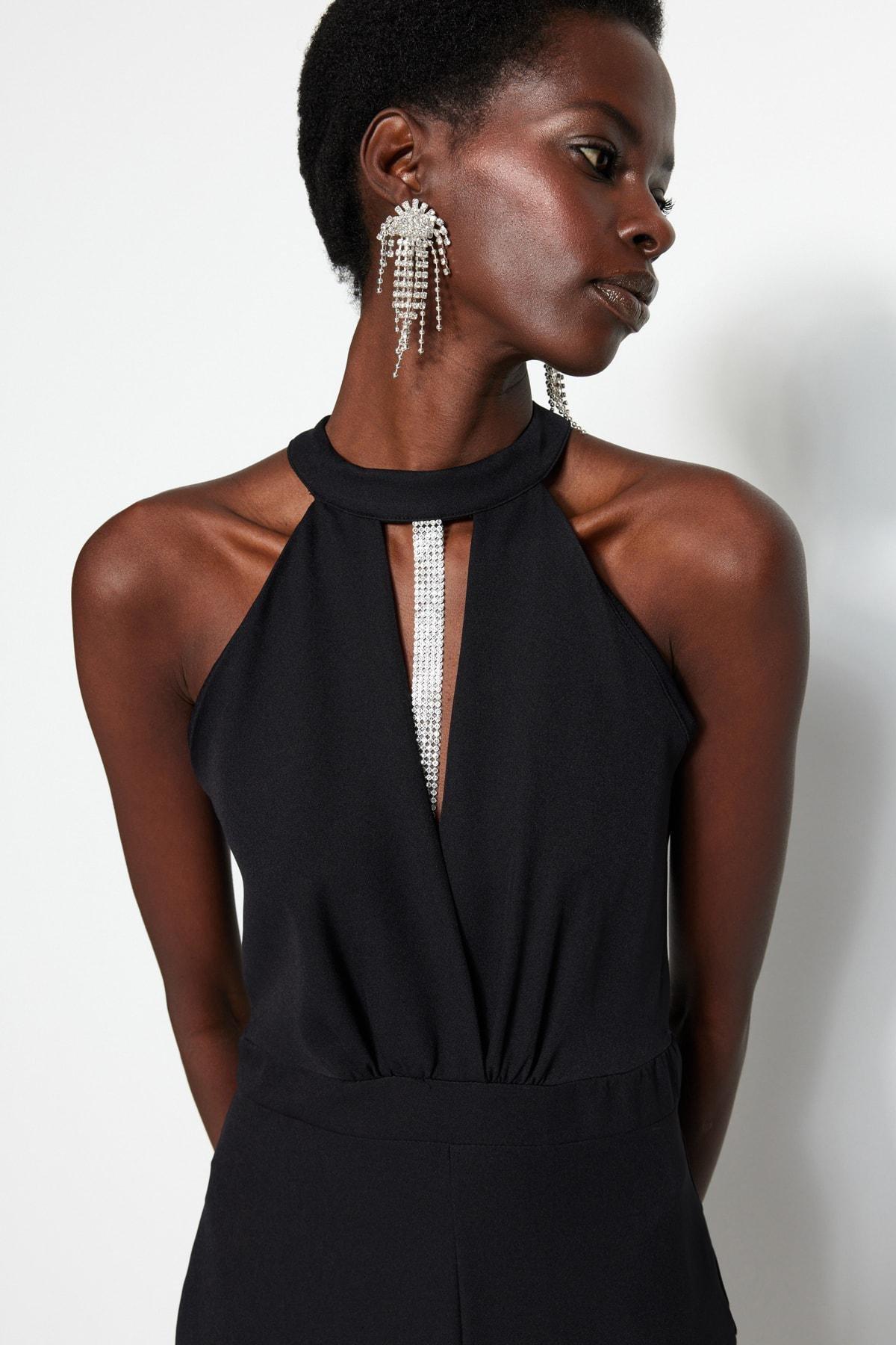 Black high neck jumpsuit on sale