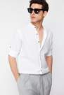 Trendyol - White Slim Mandarin Collar Shirt