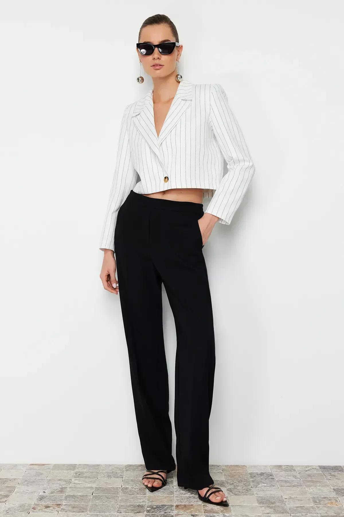 Ecru Regular Crop Blazer Jacket, Ecru, large image number 5