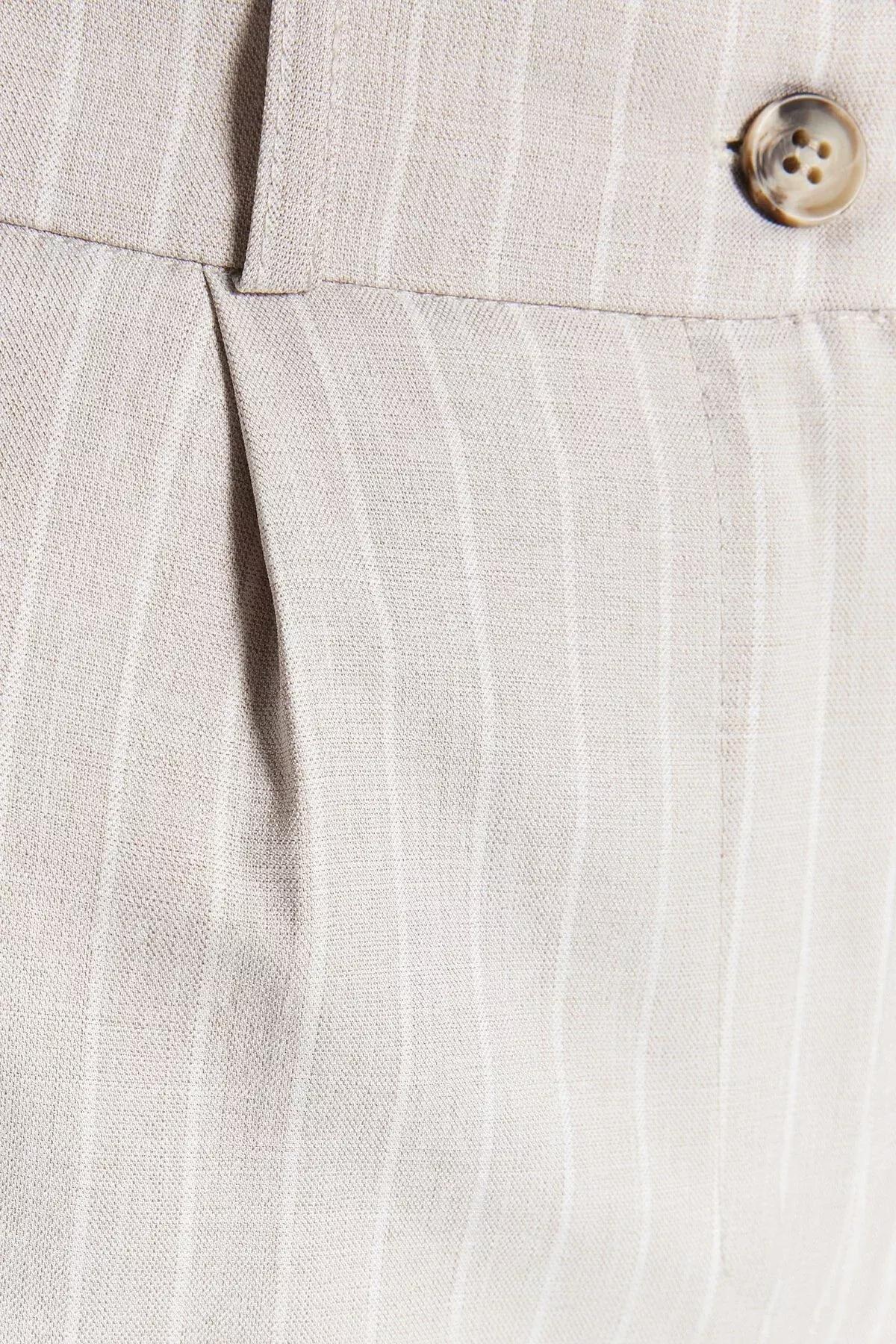 Grey Striped Wide Leg Pants, Gray, large image number 4