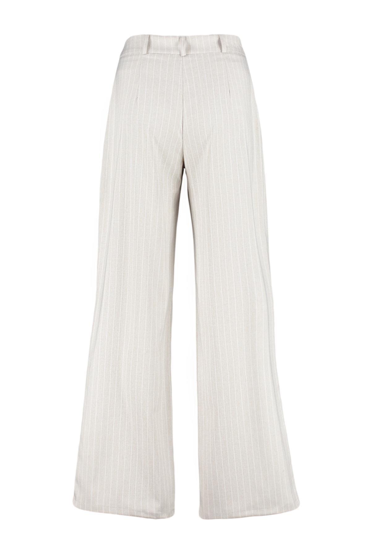 Grey Striped Wide Leg Pants, , large image number 7