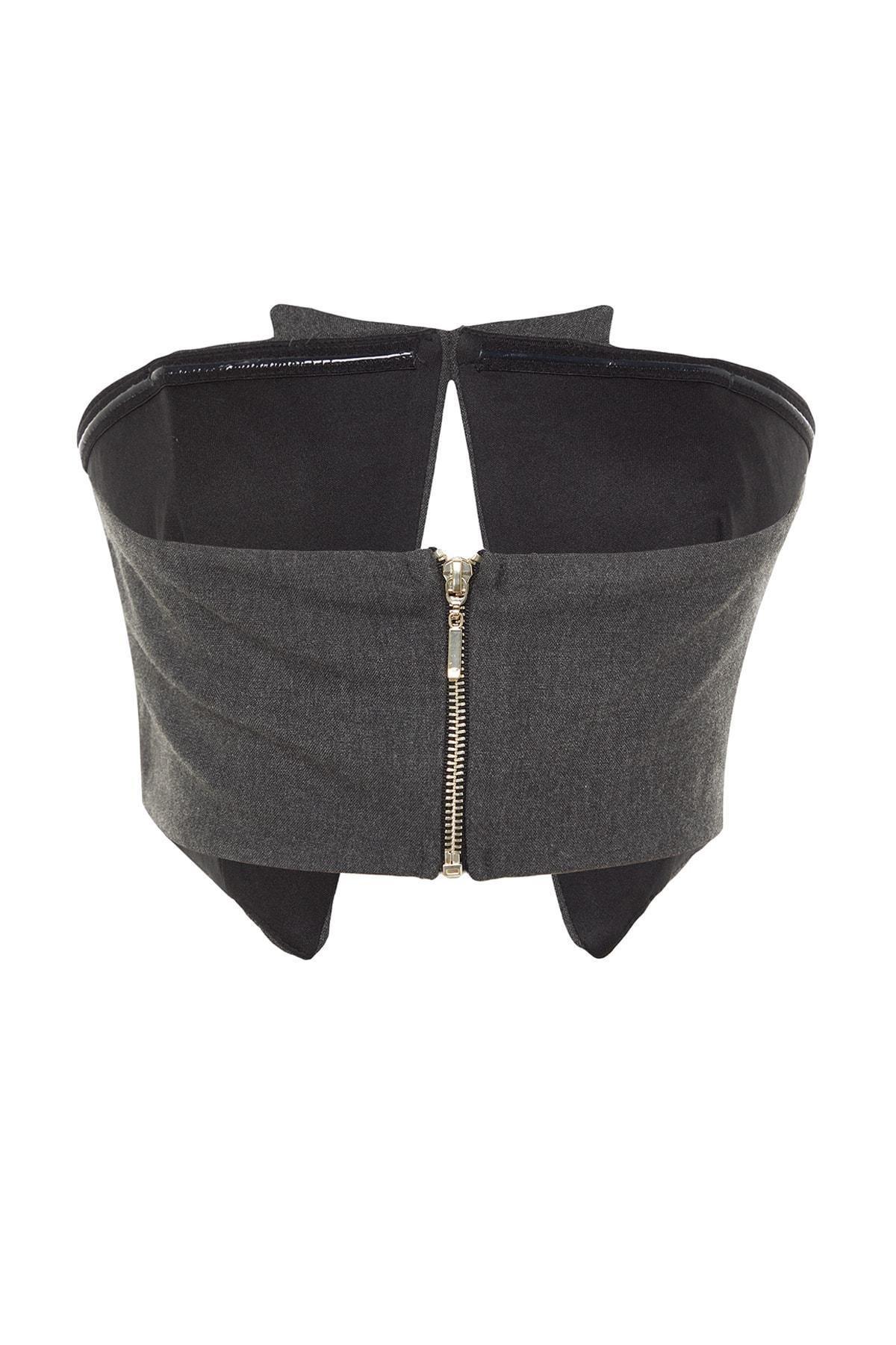 Grey Corsetery-Inspired Bustier, , large image number 6
