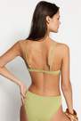 Trendyol - Green Plain Bikini Top