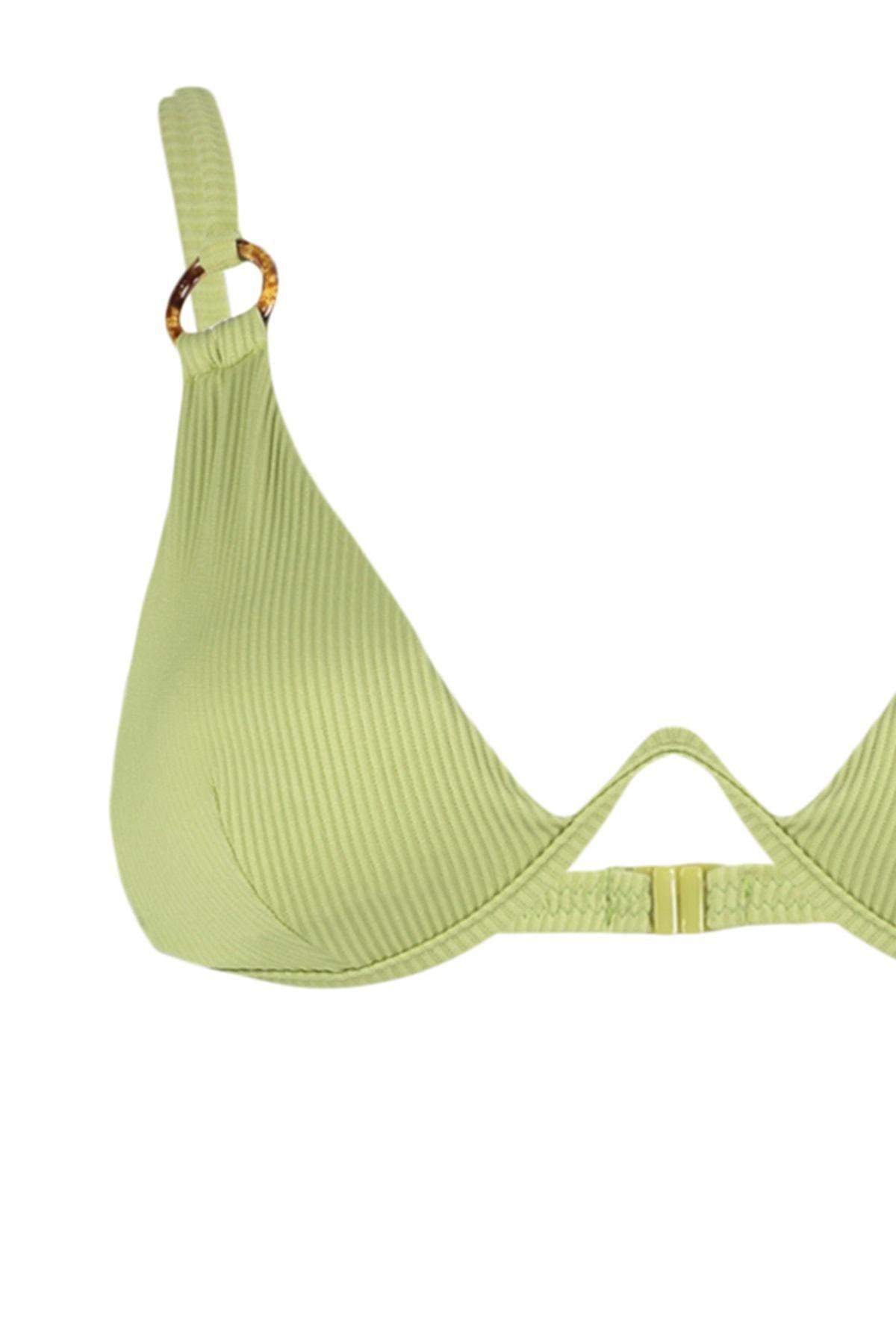 Green Plain Bikini Top, , large image number 5