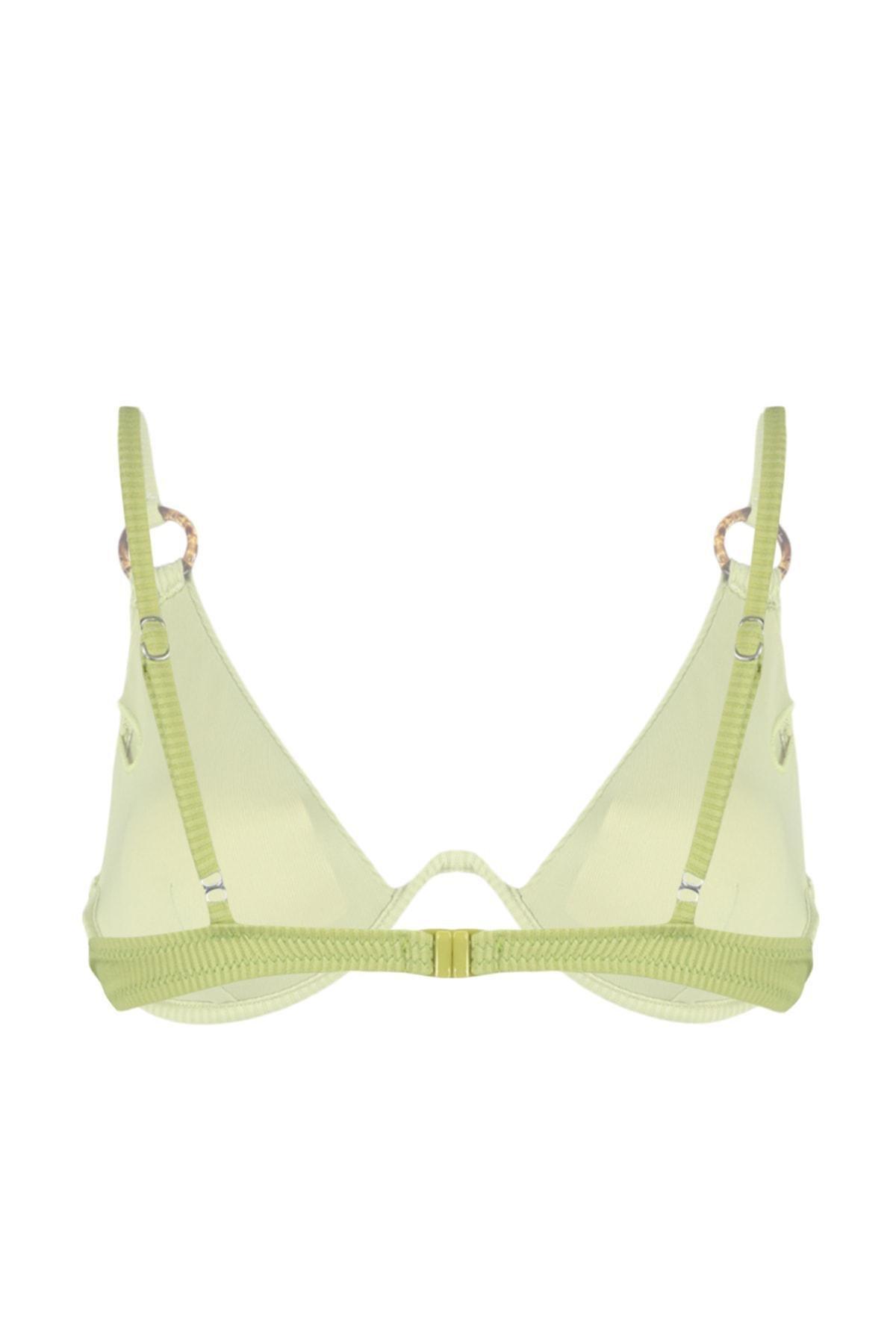 Green Plain Bikini Top, , large image number 6