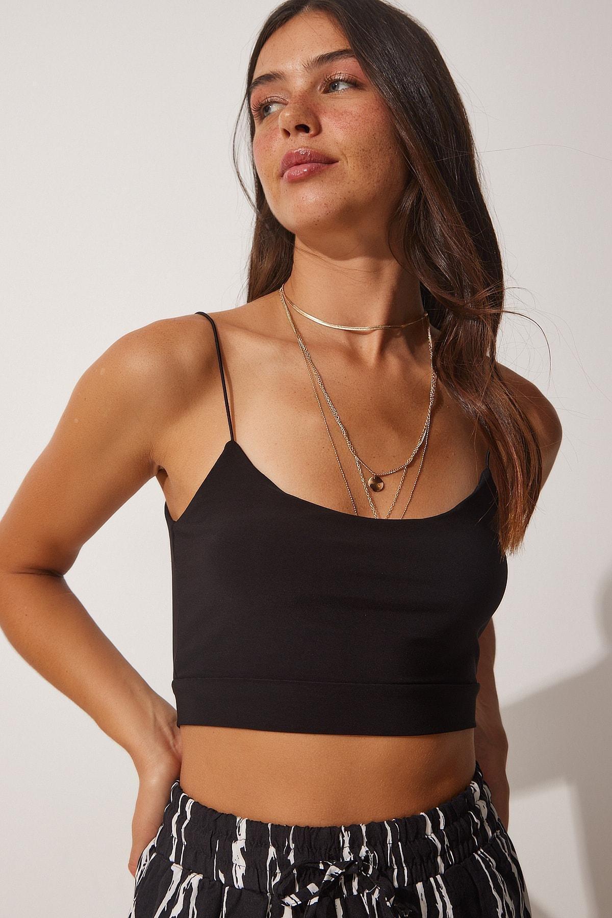 Black Fitted Tank Top, , large image number 2