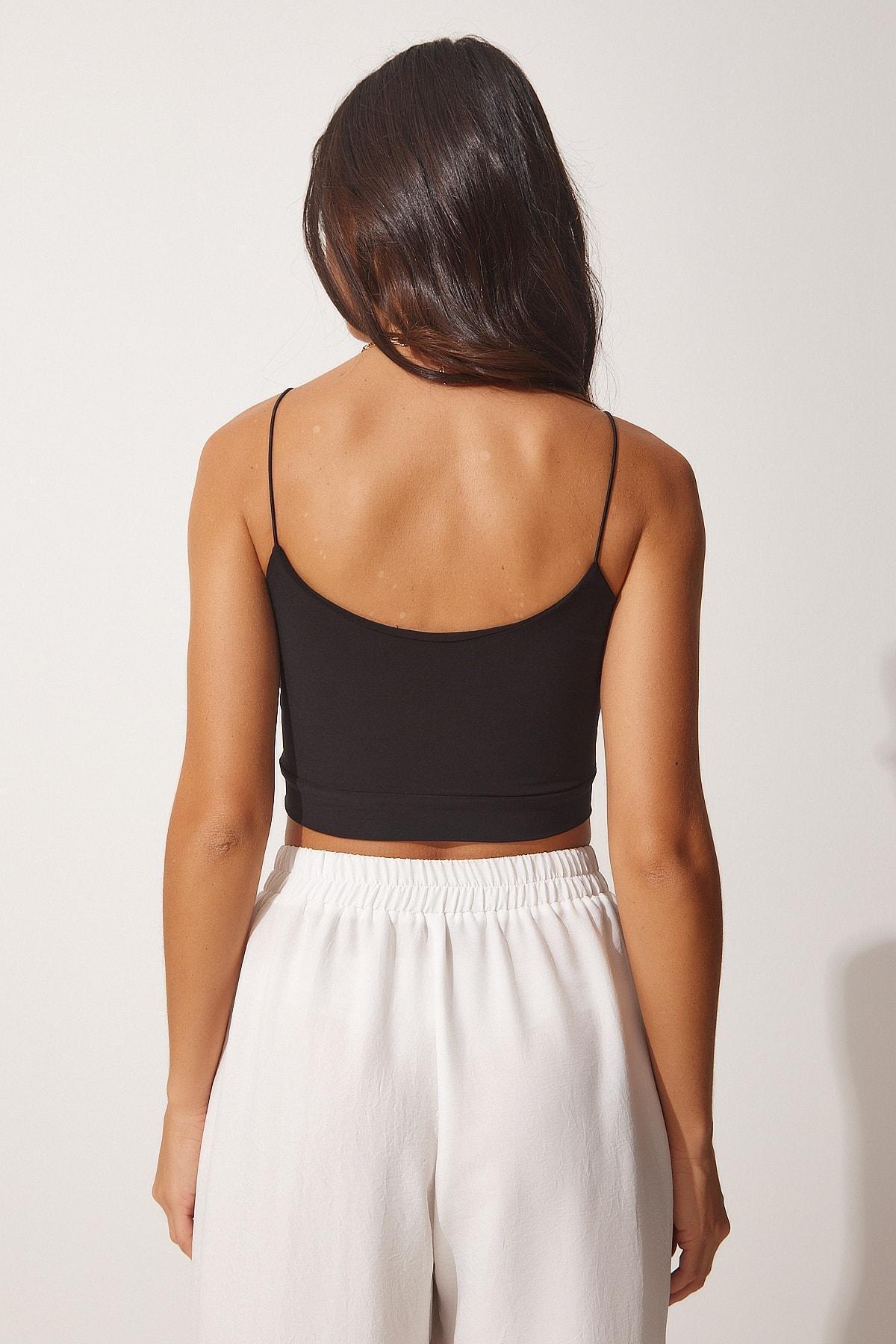 Black Fitted Tank Top, , large image number 7