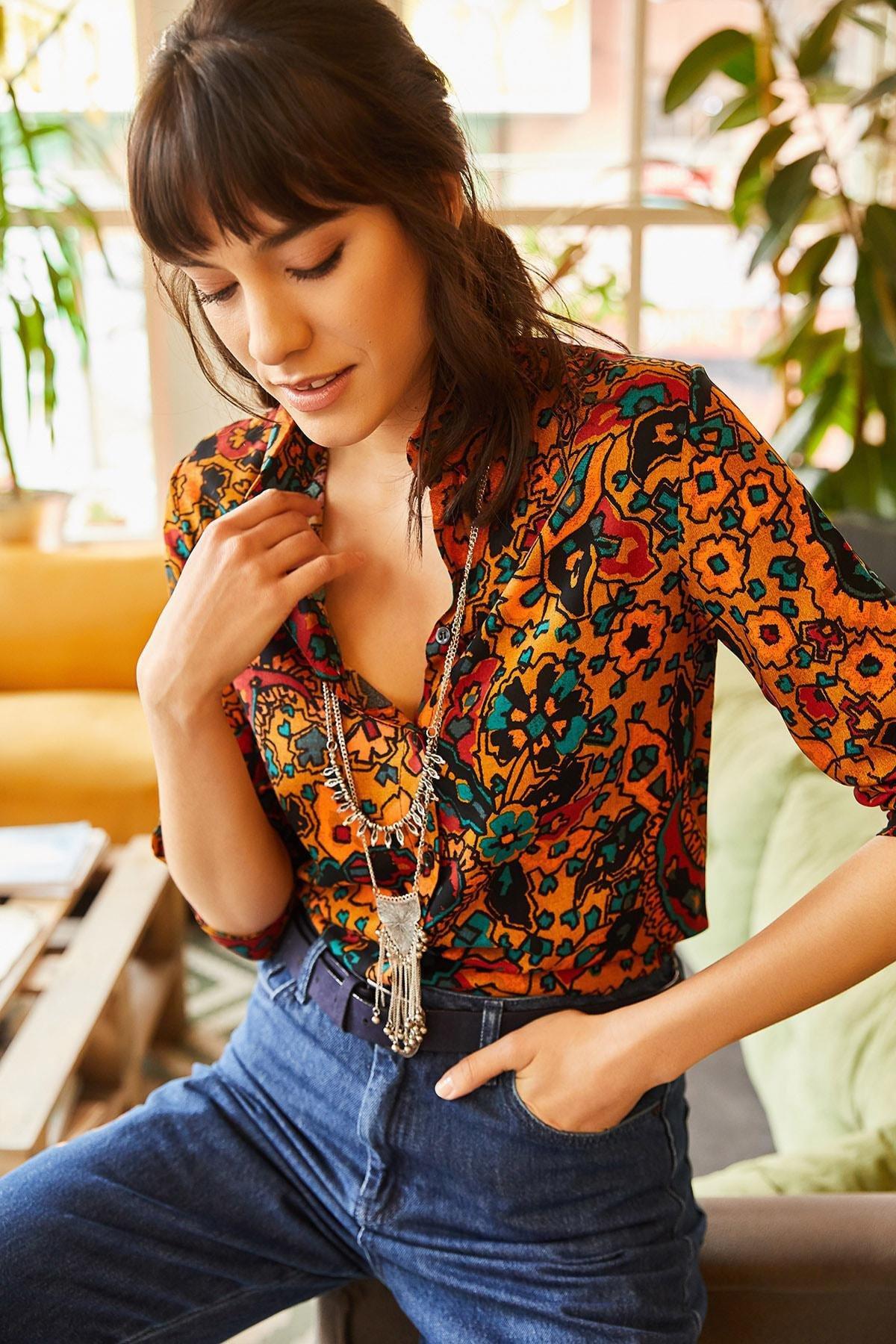 Multicolour Floral Viscose Shirt, , large image number 1