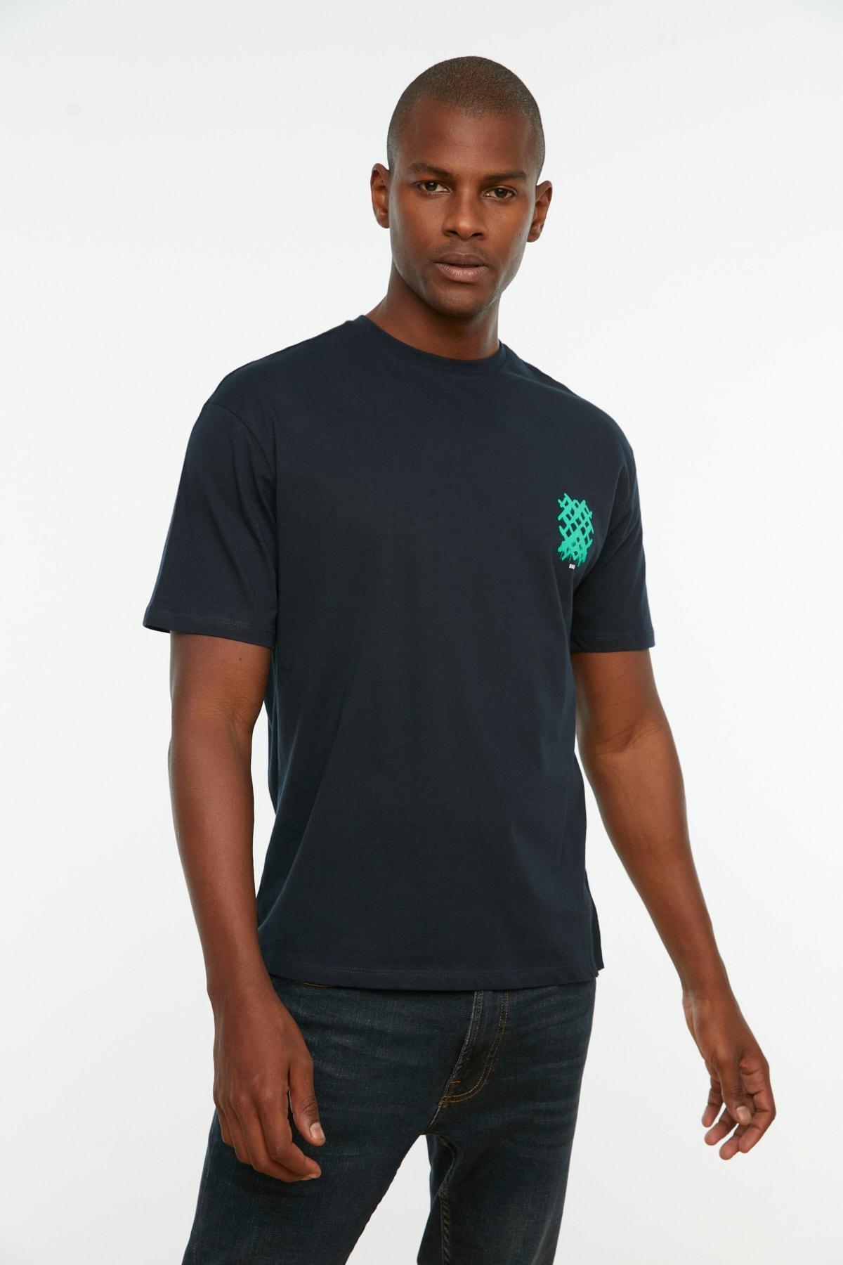 Navy Relaxed Crew Neck T-Shirt, , large image number 0