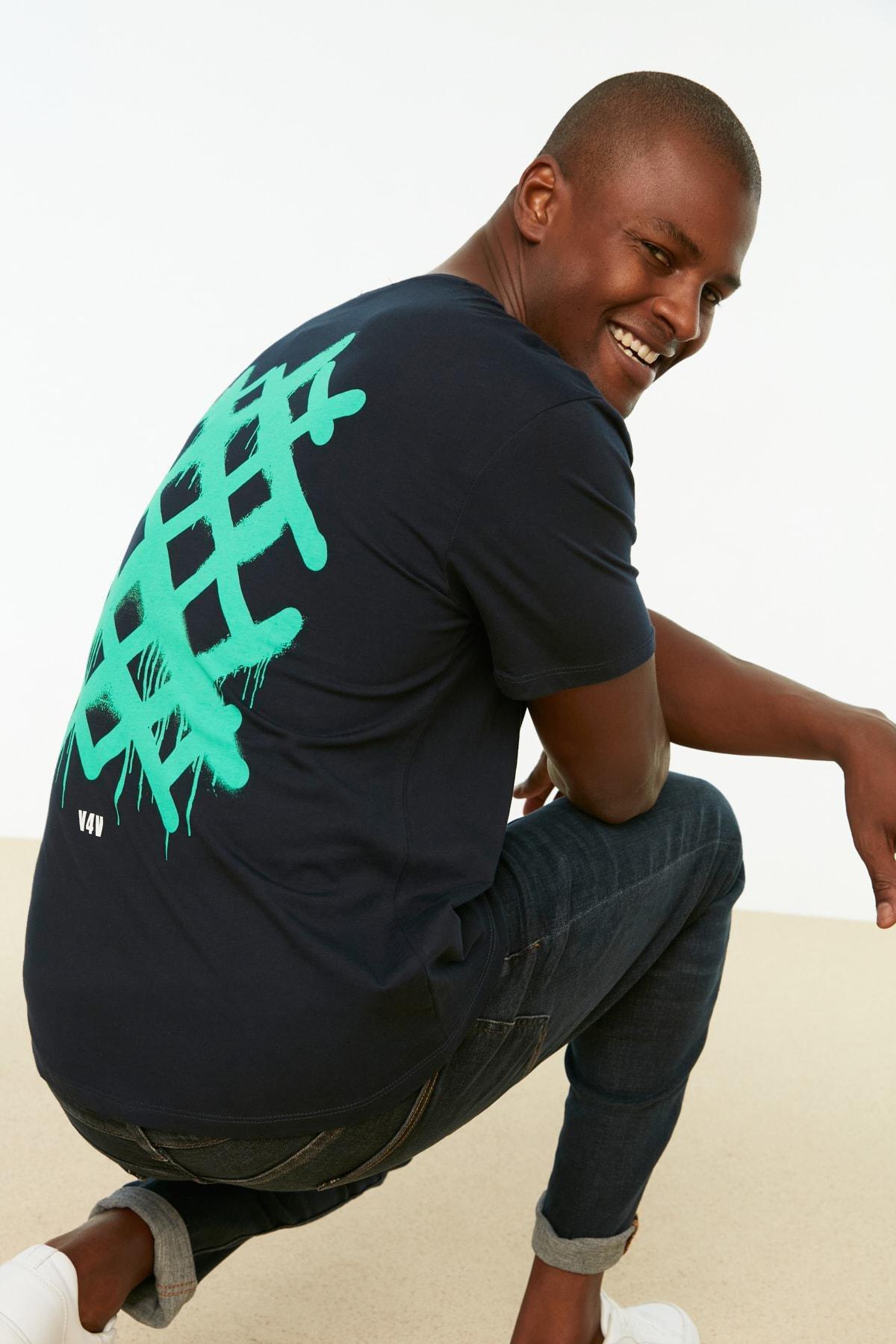 Navy Relaxed Crew Neck T-Shirt, , large image number 1