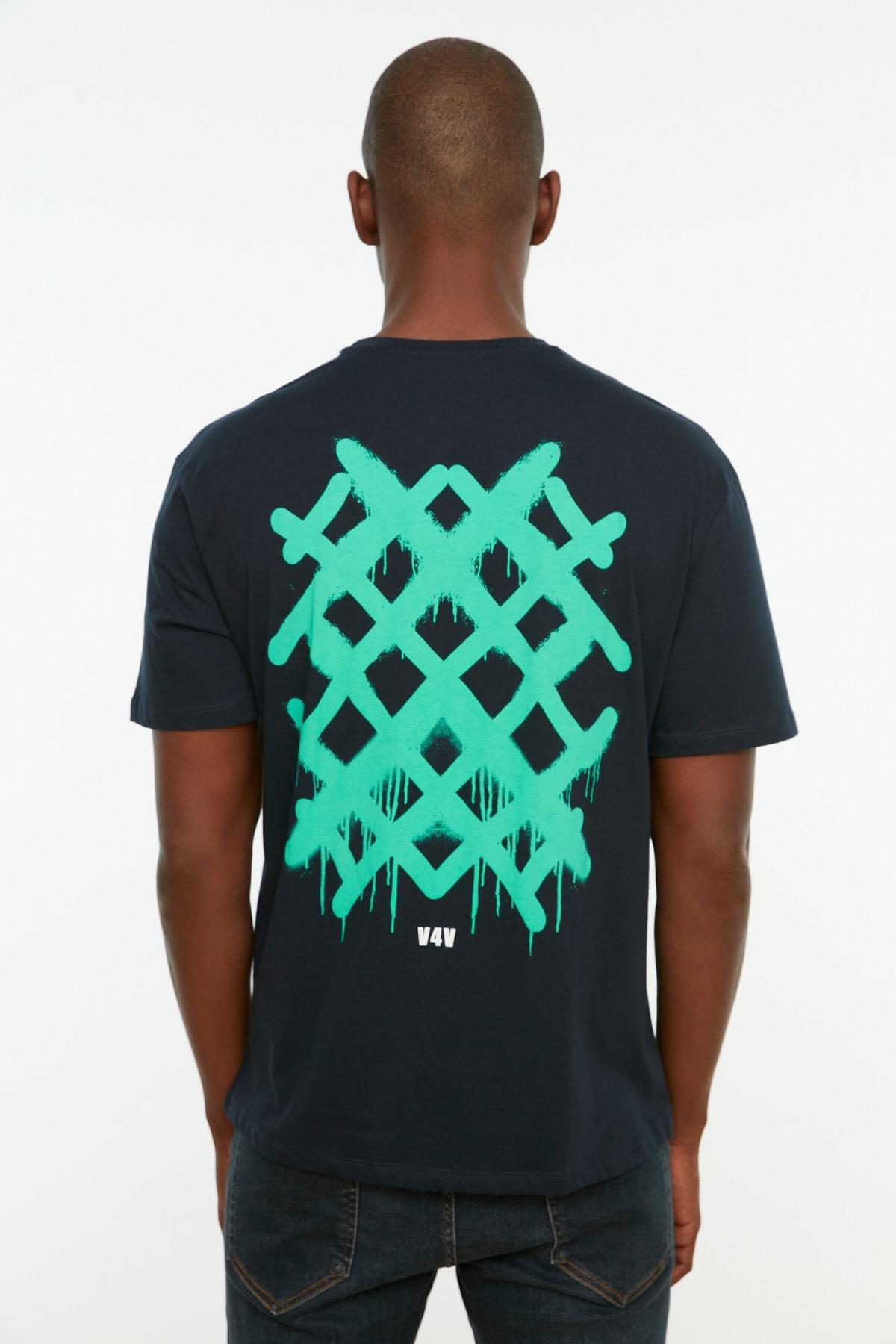 Navy Relaxed Crew Neck T-Shirt, , large image number 6