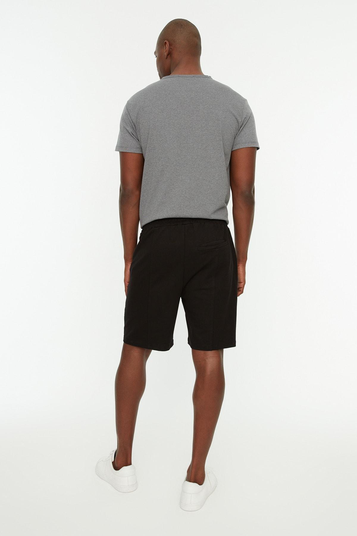 Black Mid Waist Midi Shorts, , large image number 4