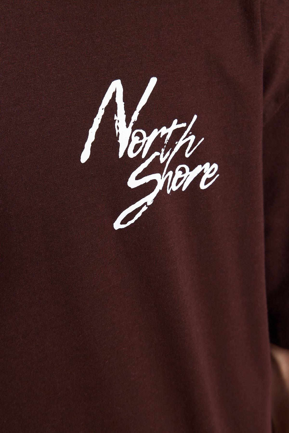 Brown Crew Neck Printed T-Shirt, , large image number 3