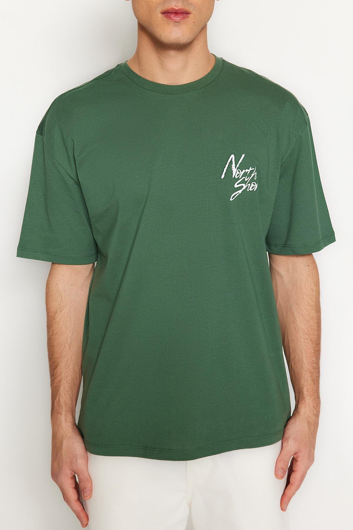 Green Relaxed Printed Crew Neck Tshirt, , large image number 2