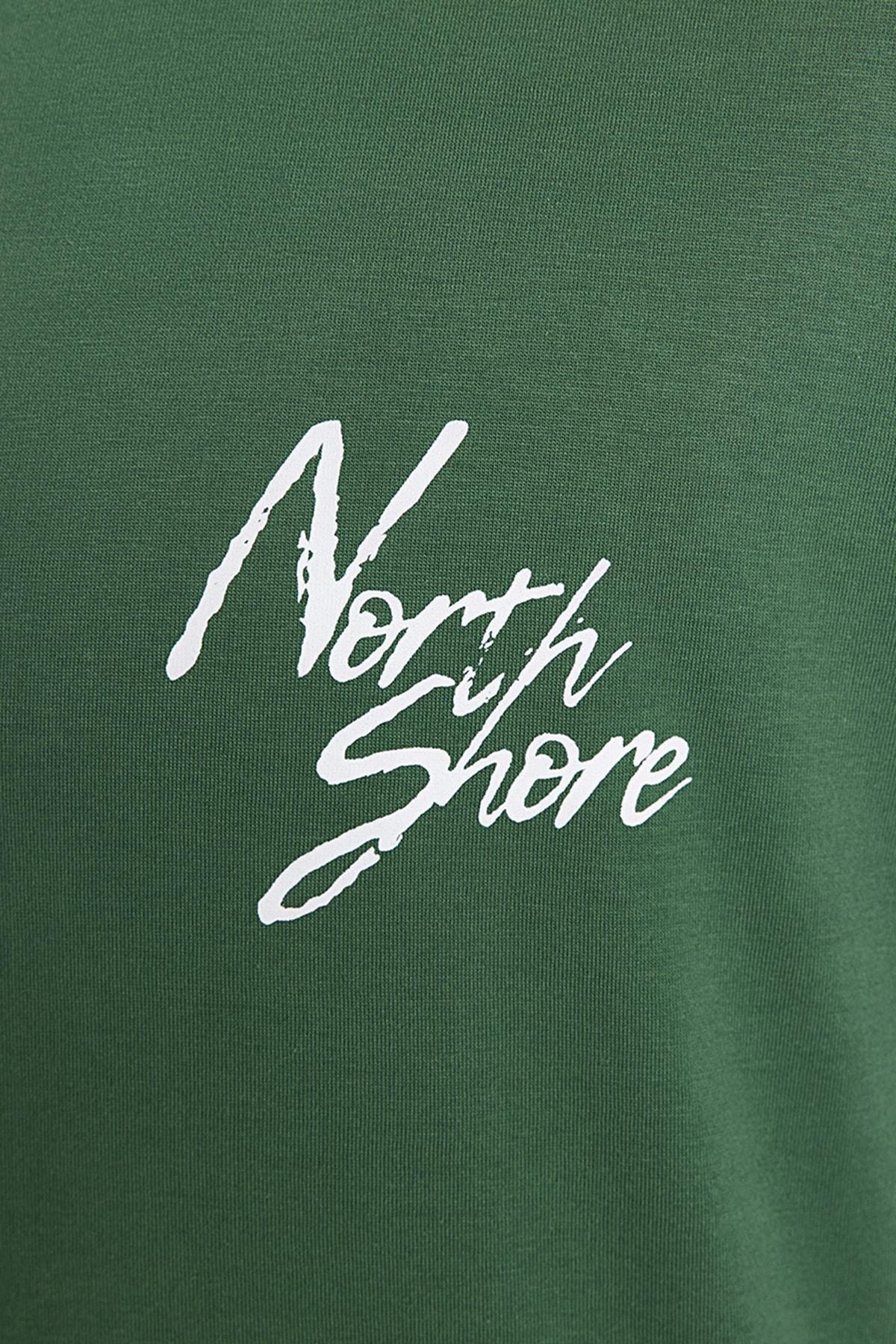 Green Relaxed Printed Crew Neck Tshirt, , large image number 5