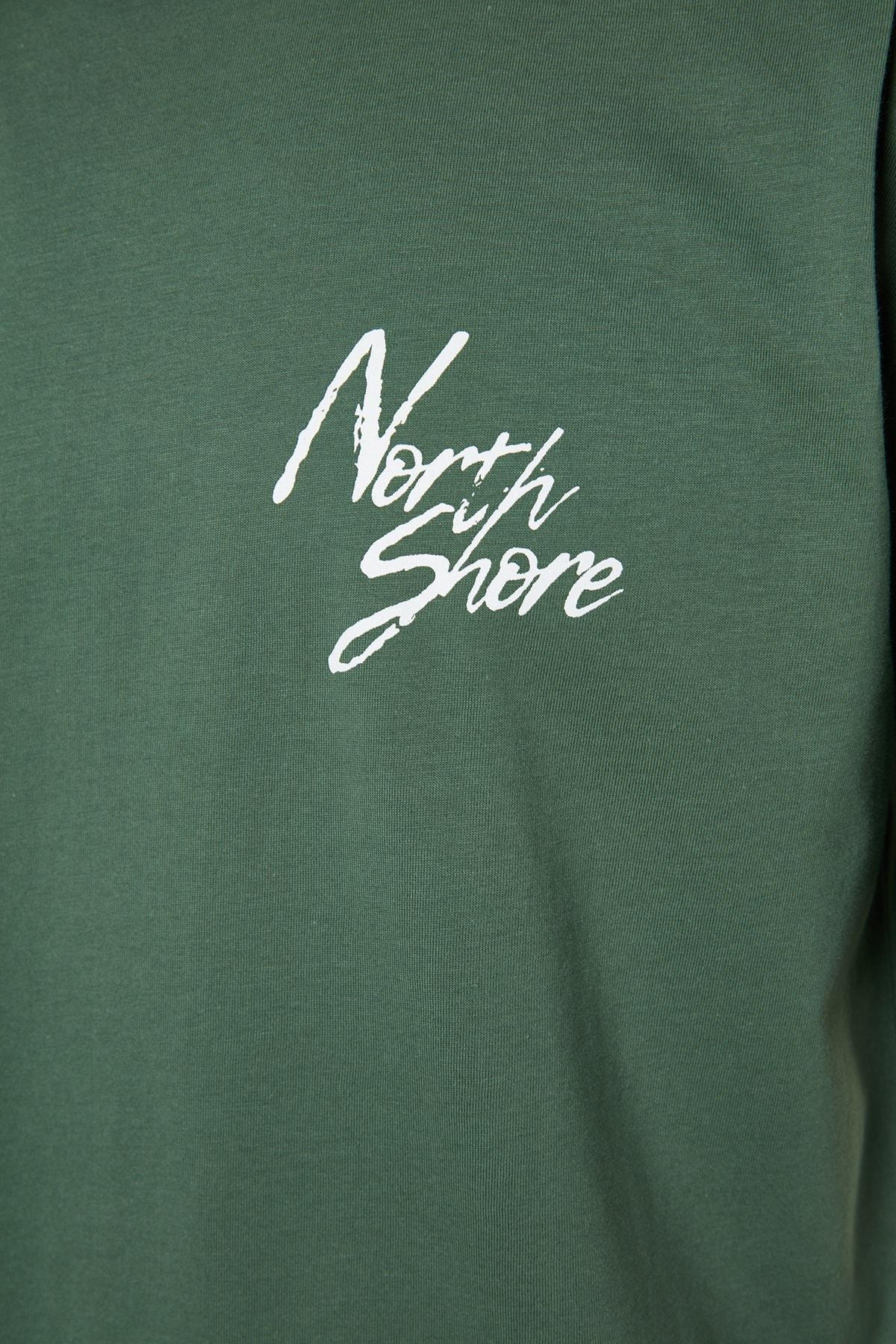 Green Relaxed Printed Crew Neck Tshirt, , large image number 7