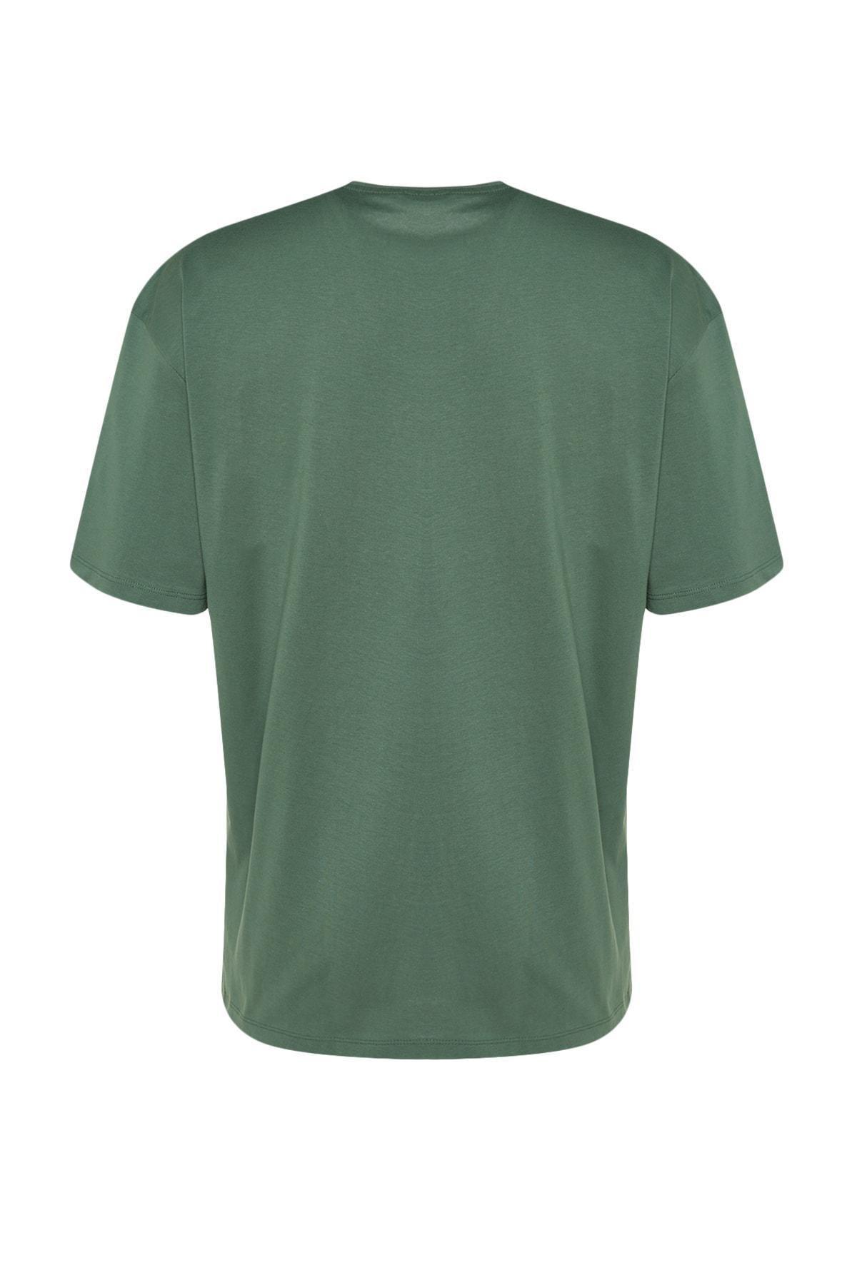 Green Relaxed Printed Crew Neck Tshirt, , large image number 8
