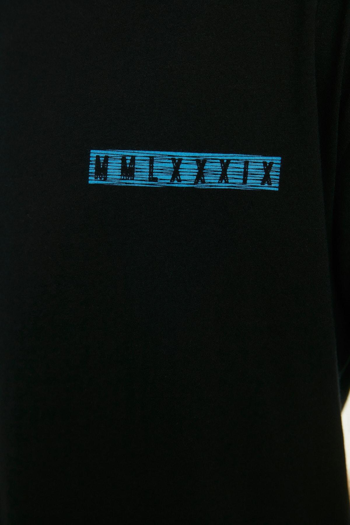 Black Relaxed Printed Crew Neck T-Shirt, , large image number 4