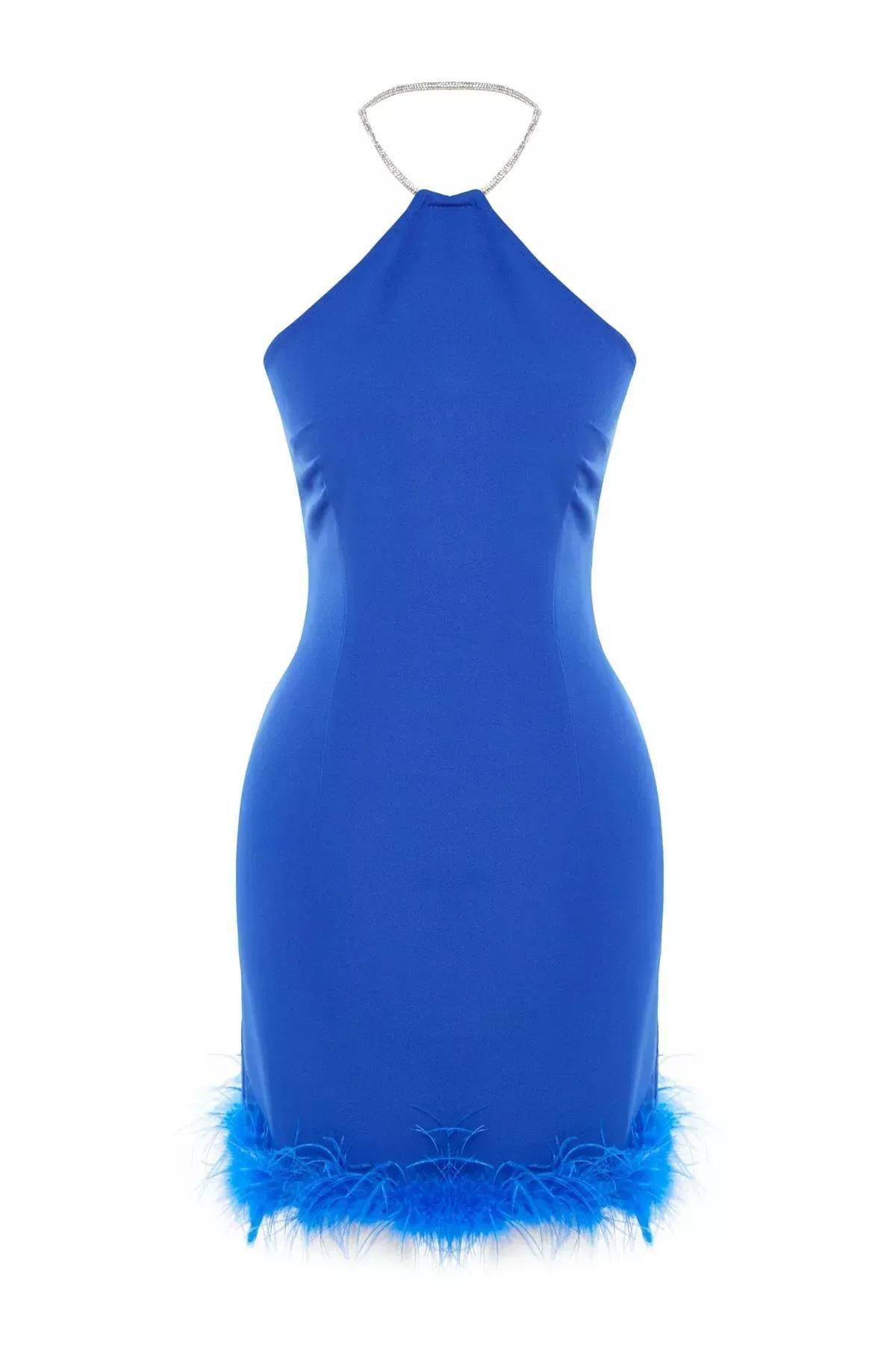 Blue Bodycon Dress, Dark blue, large image number 5