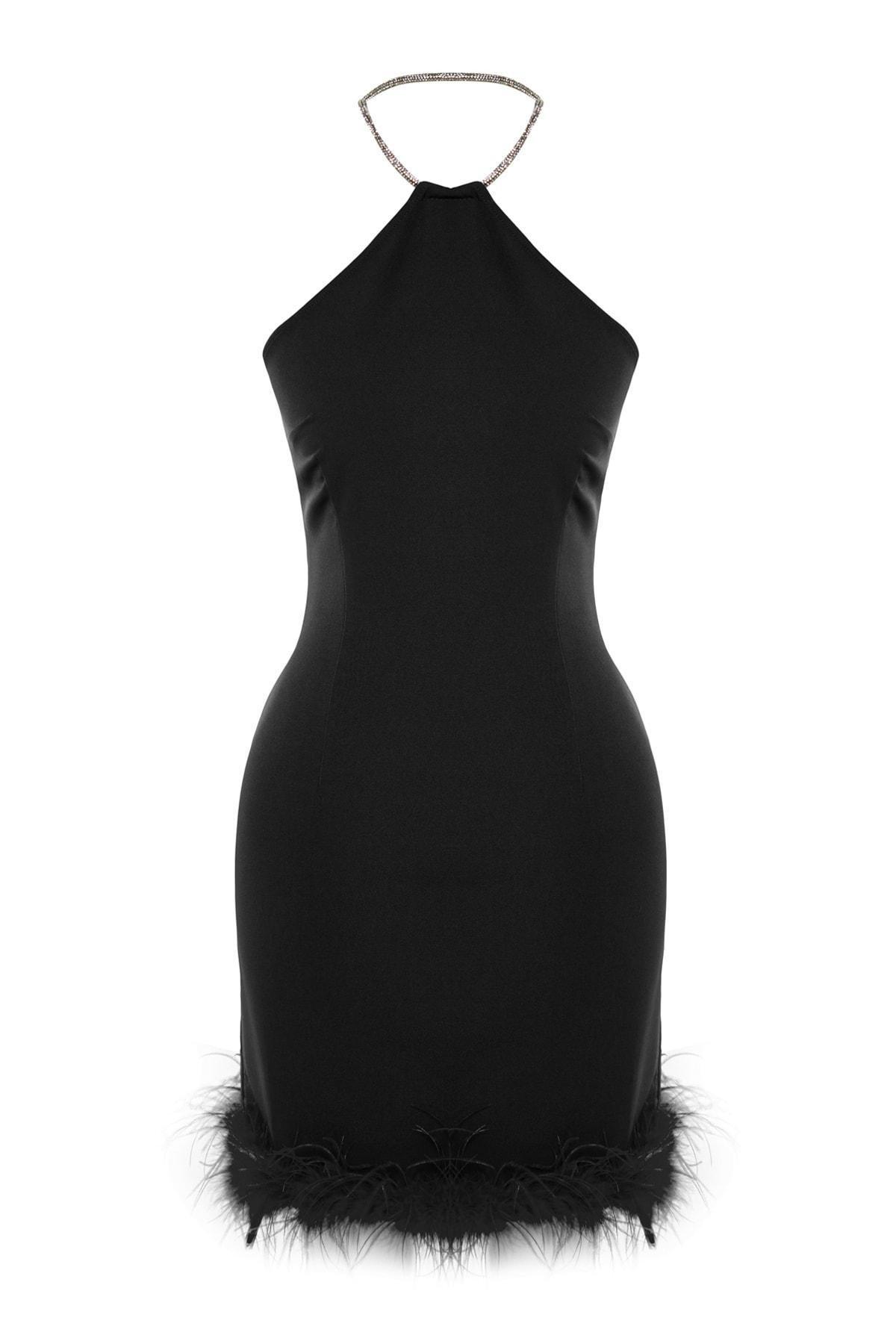 Black Bodycon Halter Neck Dress, , large image number 6
