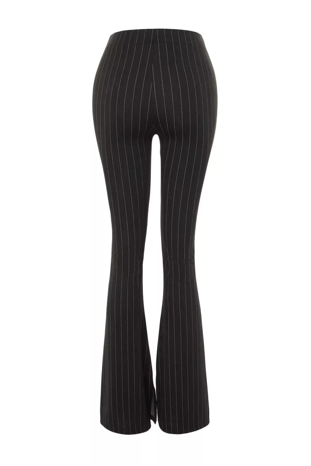 Black Stripped Trousers, Black, large image number 6
