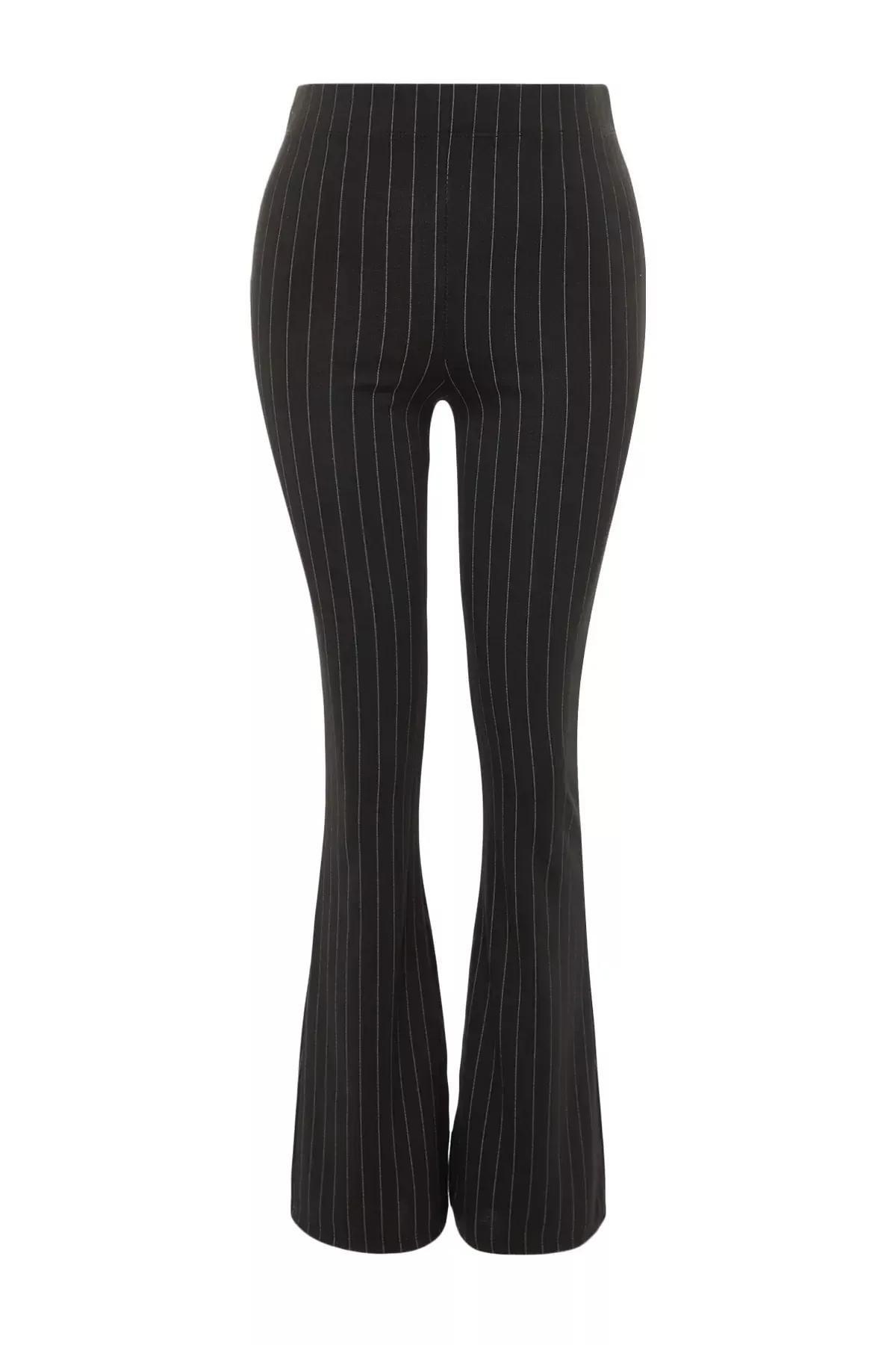 Black Stripped Trousers, Black, large image number 7