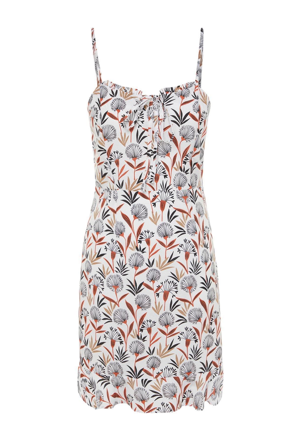 Ecru Ethnic Print Dress, , large image number 6