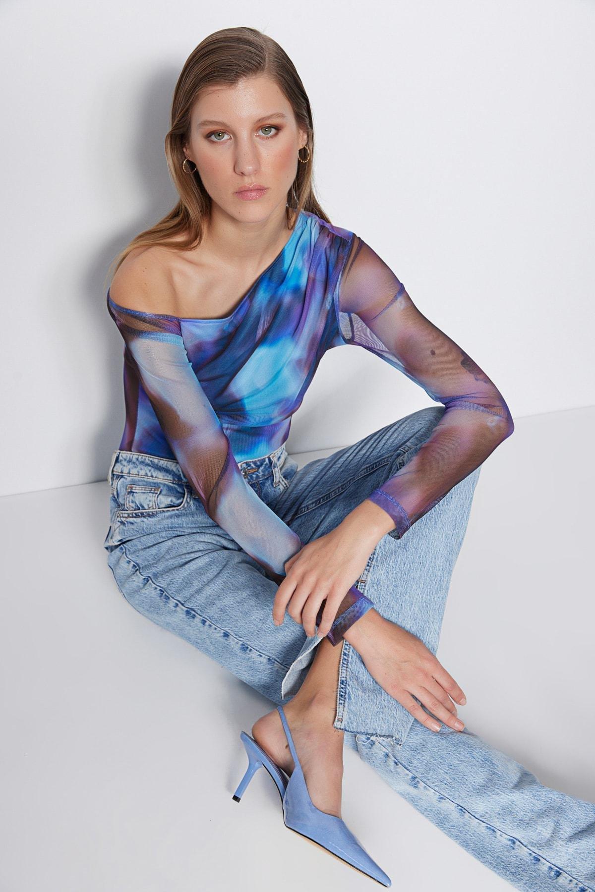 Patterned Tulle Knitted Body, , large image number 0