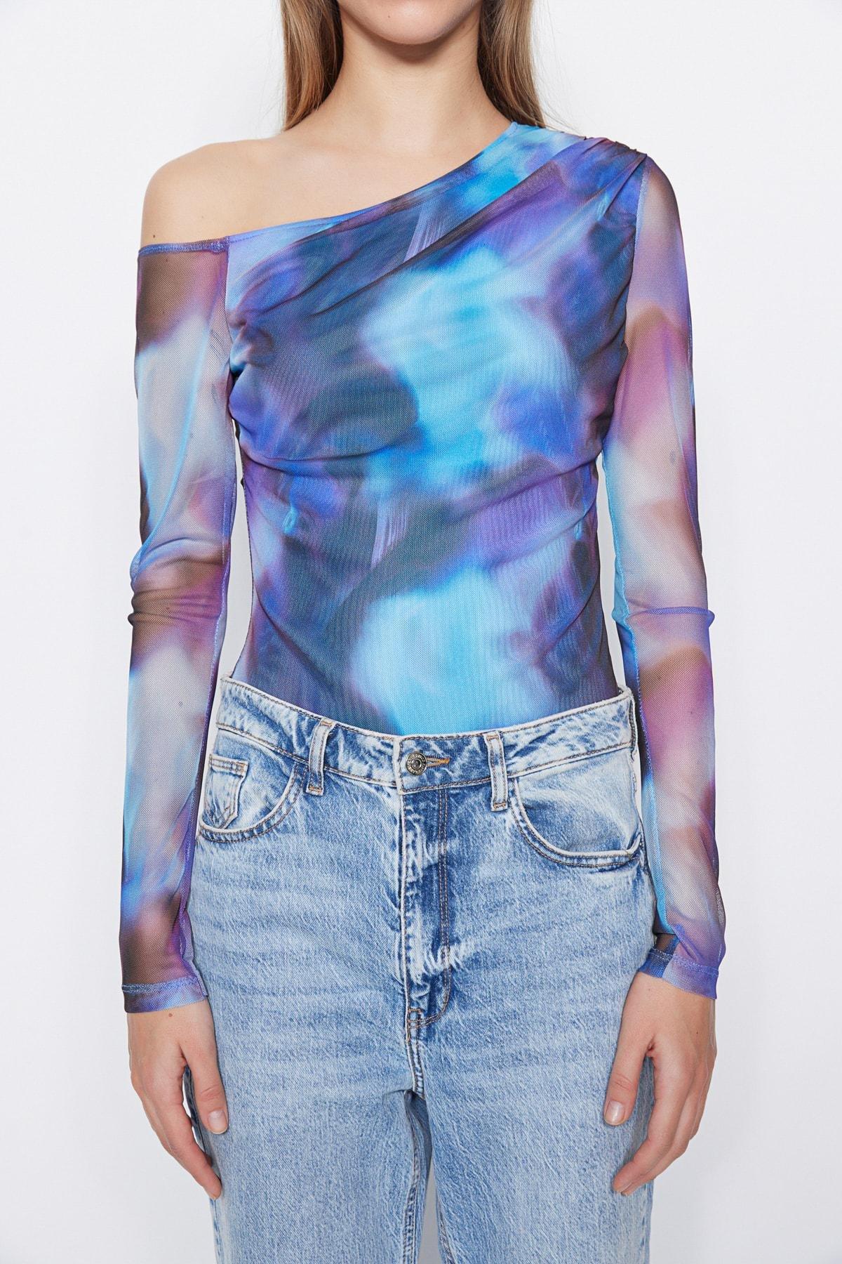 Patterned Tulle Knitted Body, , large image number 2