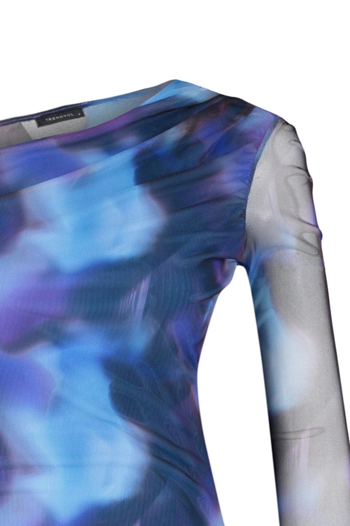 Patterned Tulle Knitted Body, , large image number 6