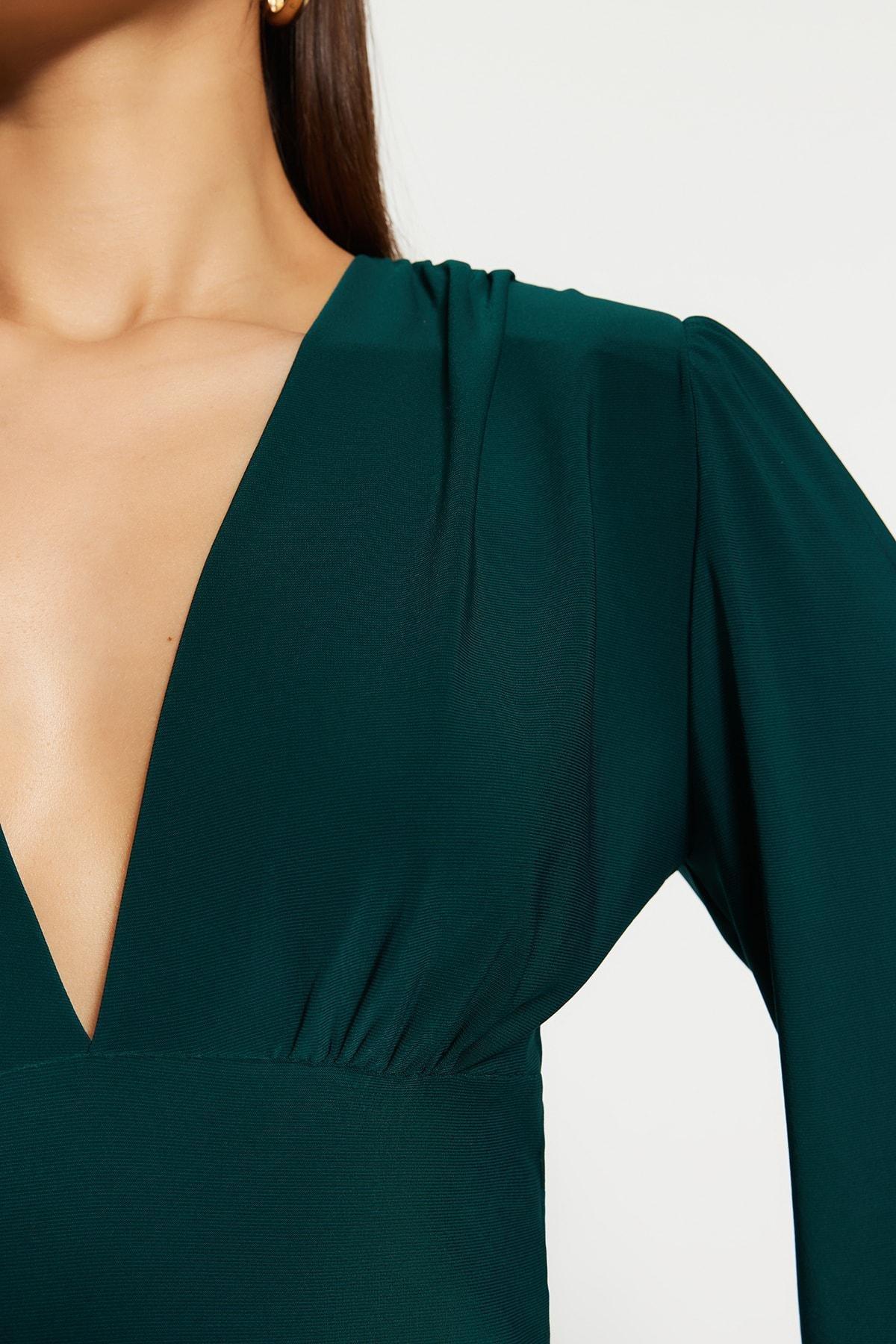 V-Neck Fitted Bodysuit, , large image number 1