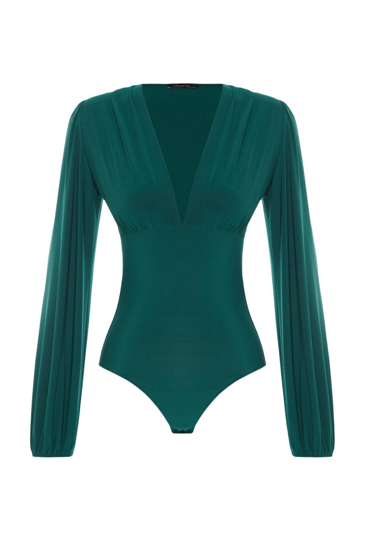 V-Neck Fitted Bodysuit, , large image number 5