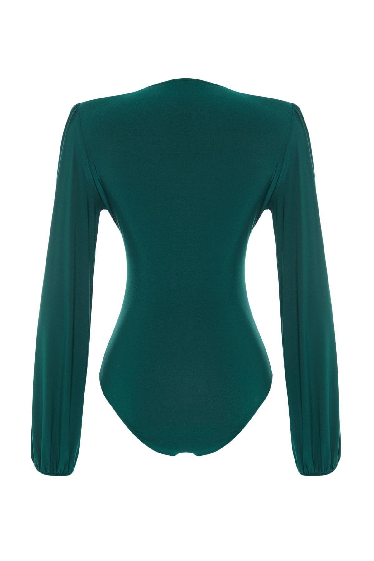 V-Neck Fitted Bodysuit, , large image number 7