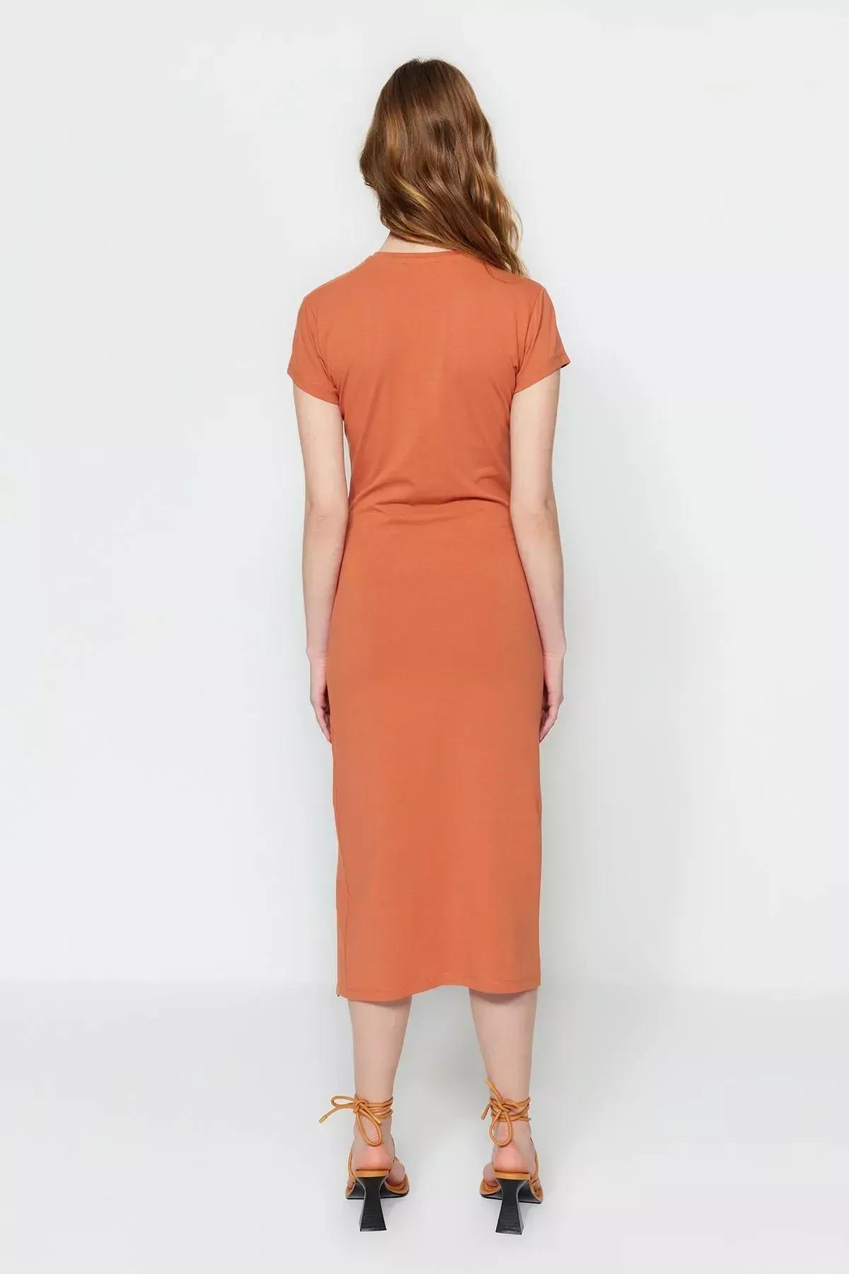 Brown Bodycon Dress, Brown, large image number 5