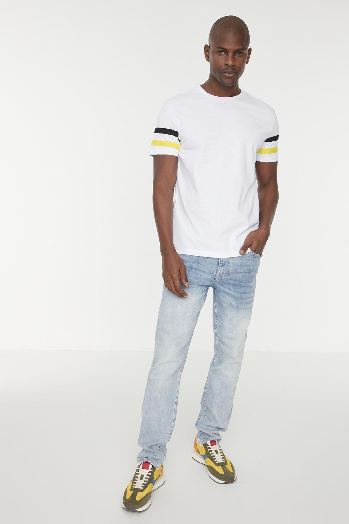 White Colourblock Slim T-Shirt, , large image number 0