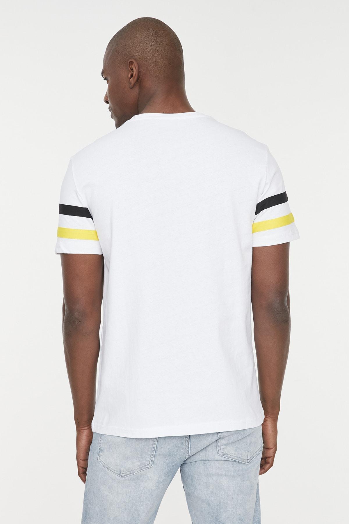 White Colourblock Slim T-Shirt, , large image number 4