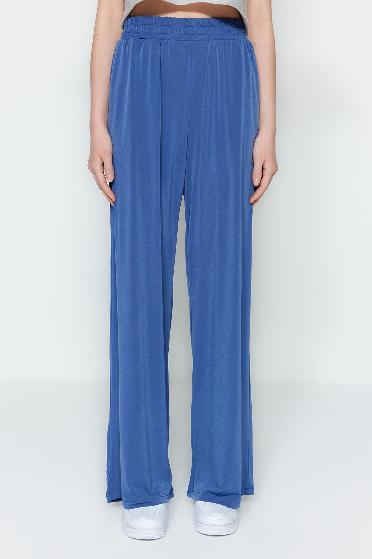 Navy Wide Leg Pants, , large image number 4