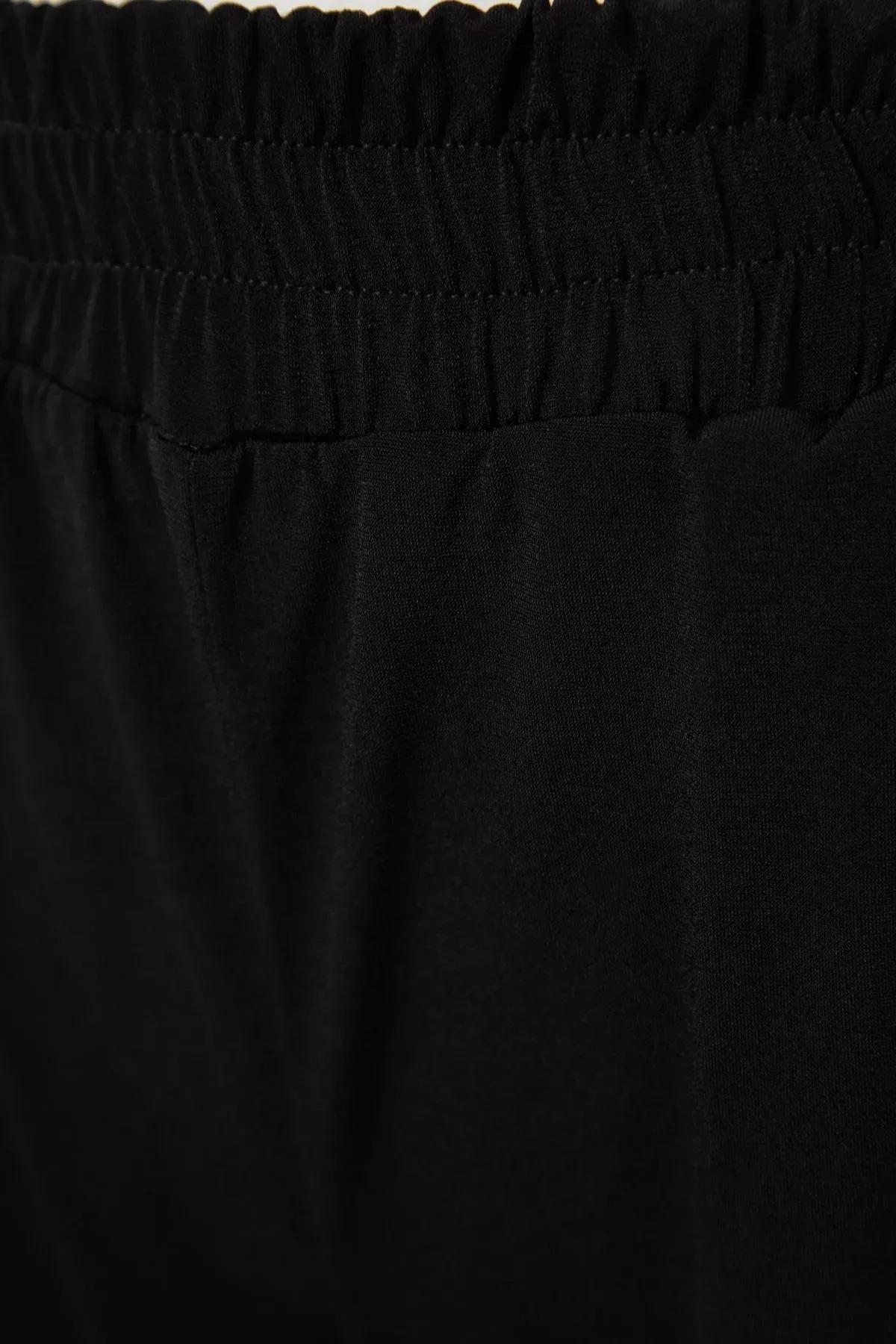 بنطال بقصة ساق عريضة، أسود, Black, large image number 6
