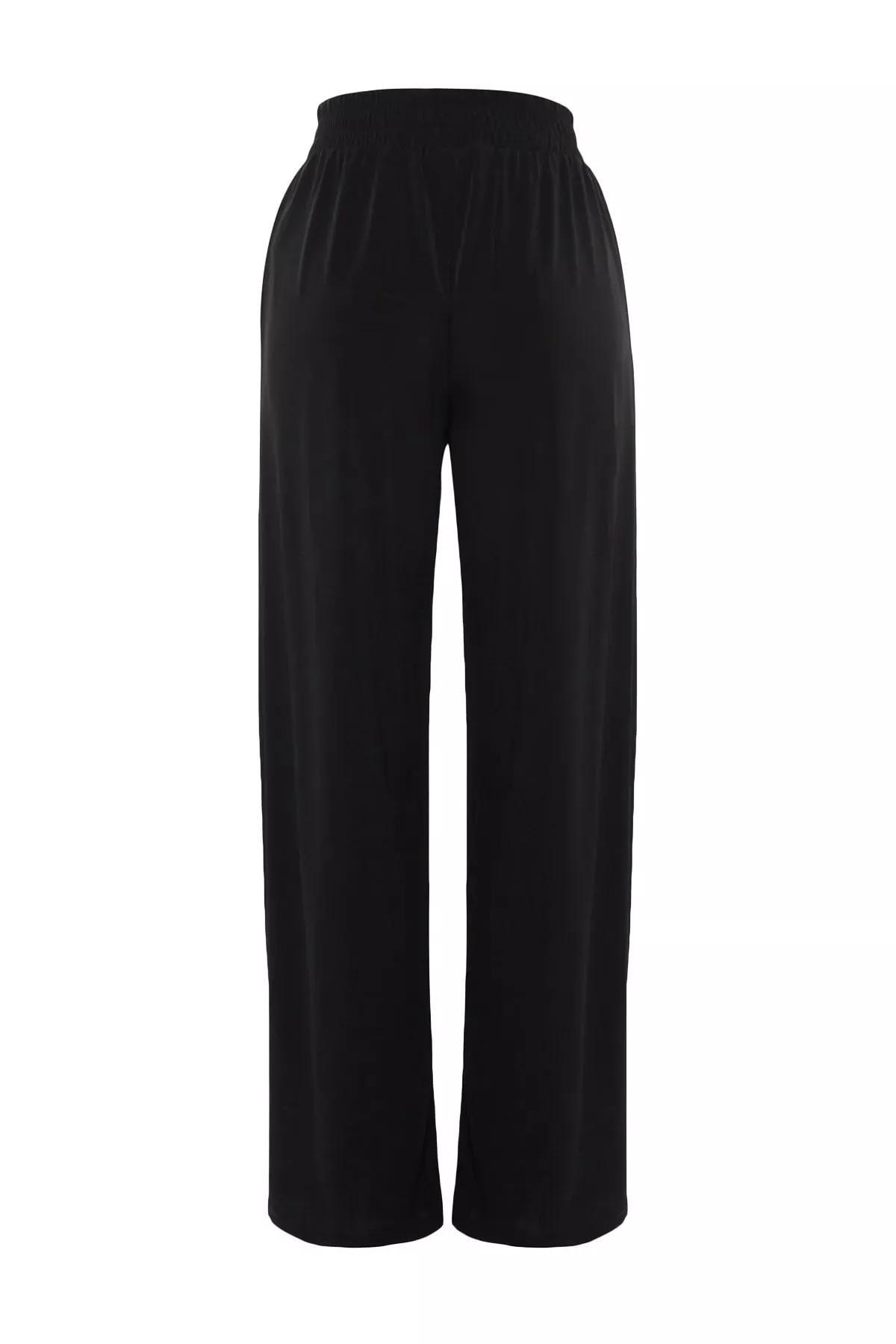 Black Wide Leg Pants, Black, large image number 7