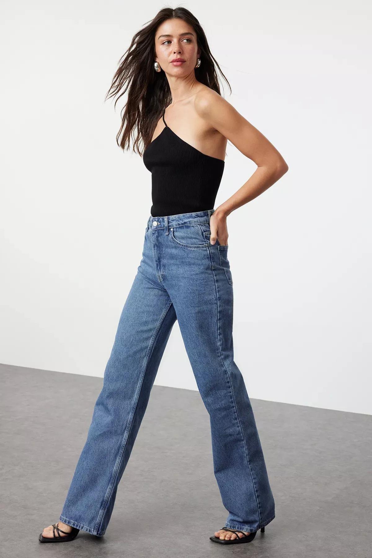 Blue High-Waist Wide Jeans, C101_1531, medium