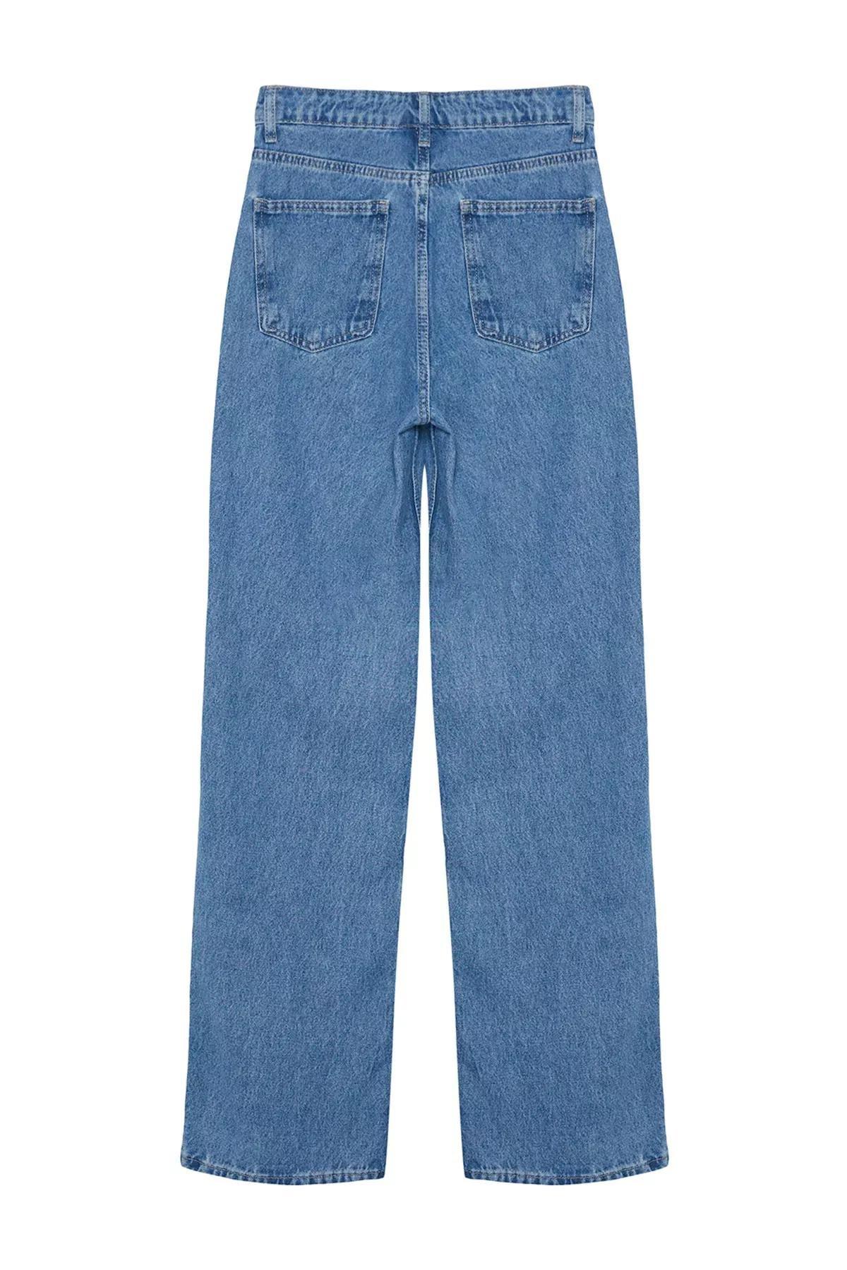 Blue High-Waist Wide Jeans, C101_1531, large image number 5